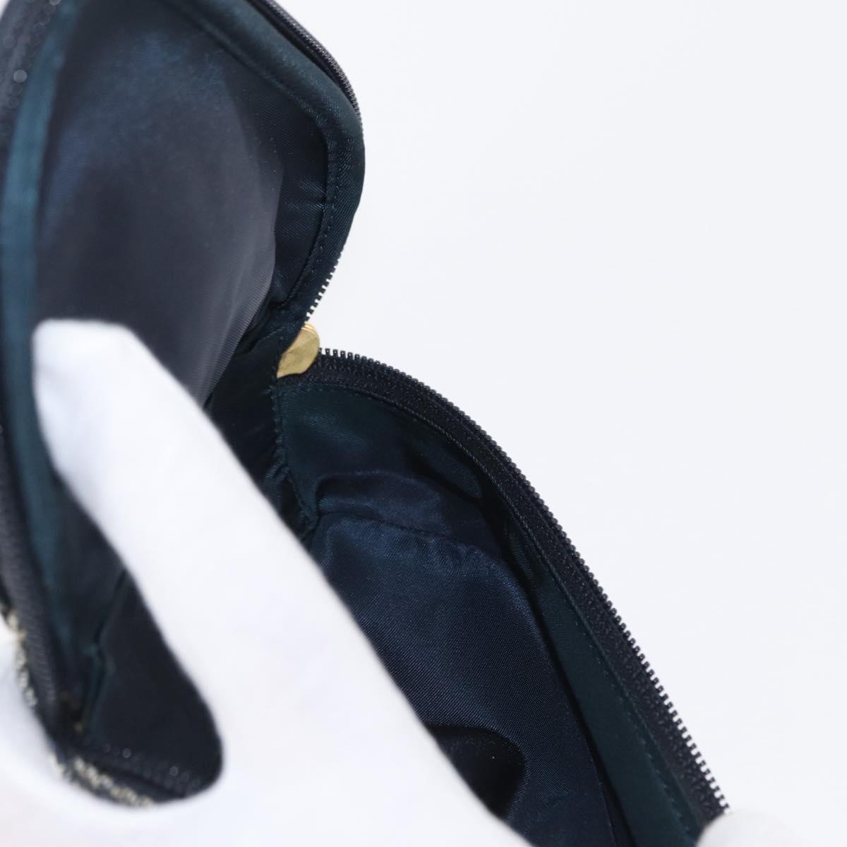 Christian Dior Trotter Canvas Saddle Pouch Blue Gold Auth 153710V