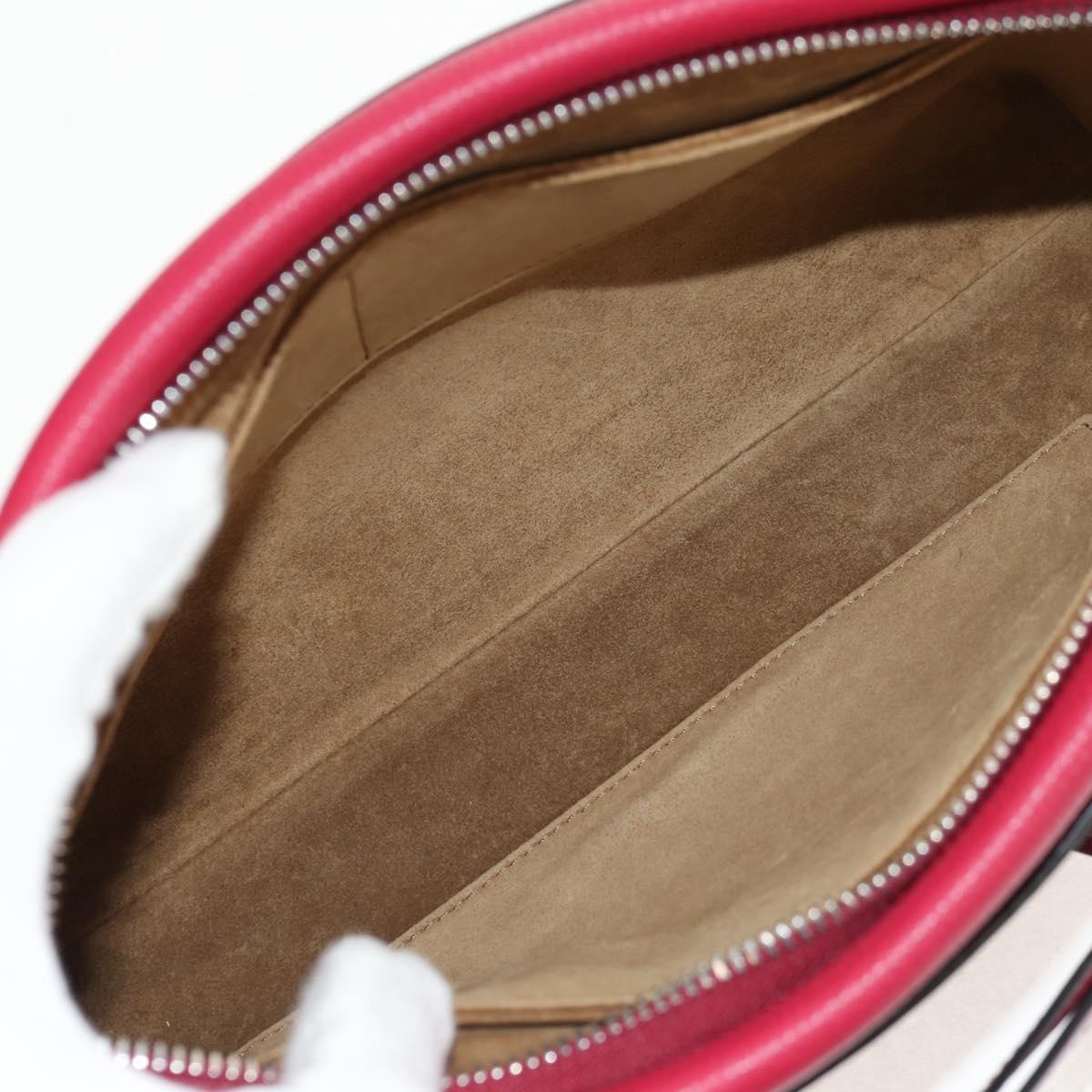 LOEWE Anagram Missy Small Shoulder Bag Leather Red Silver Auth 153712V