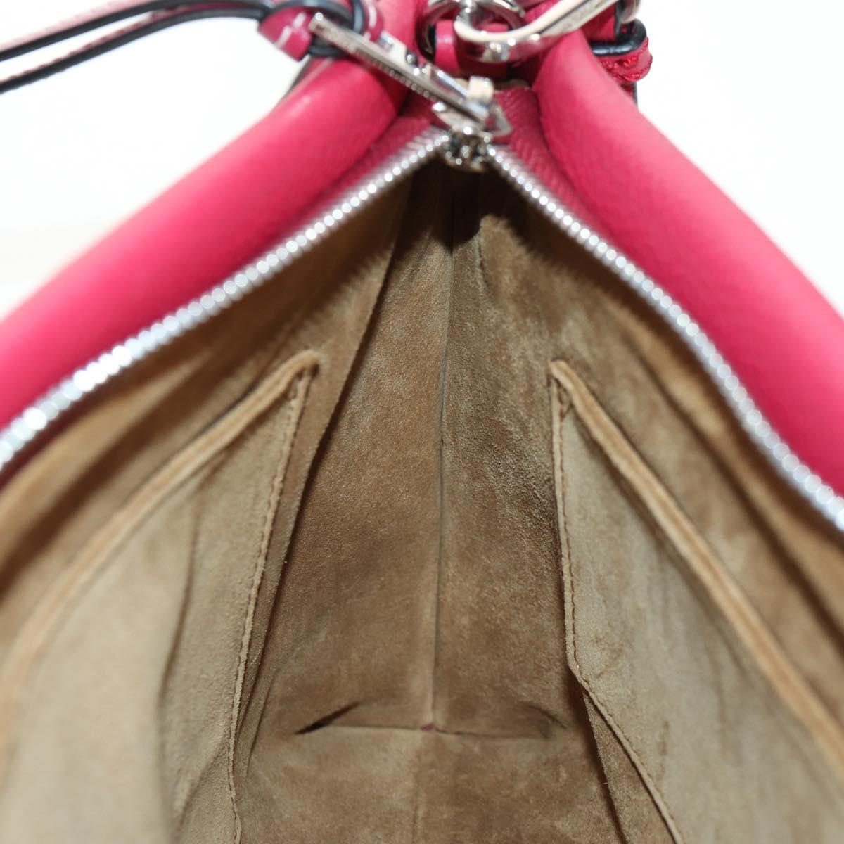 LOEWE Anagram Missy Small Shoulder Bag Leather Red Silver Auth 153712V