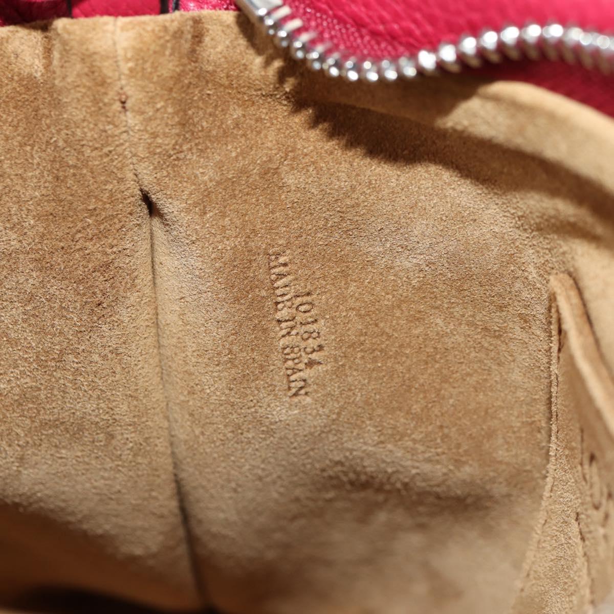 LOEWE Anagram Missy Small Shoulder Bag Leather Red Silver Auth 153712V