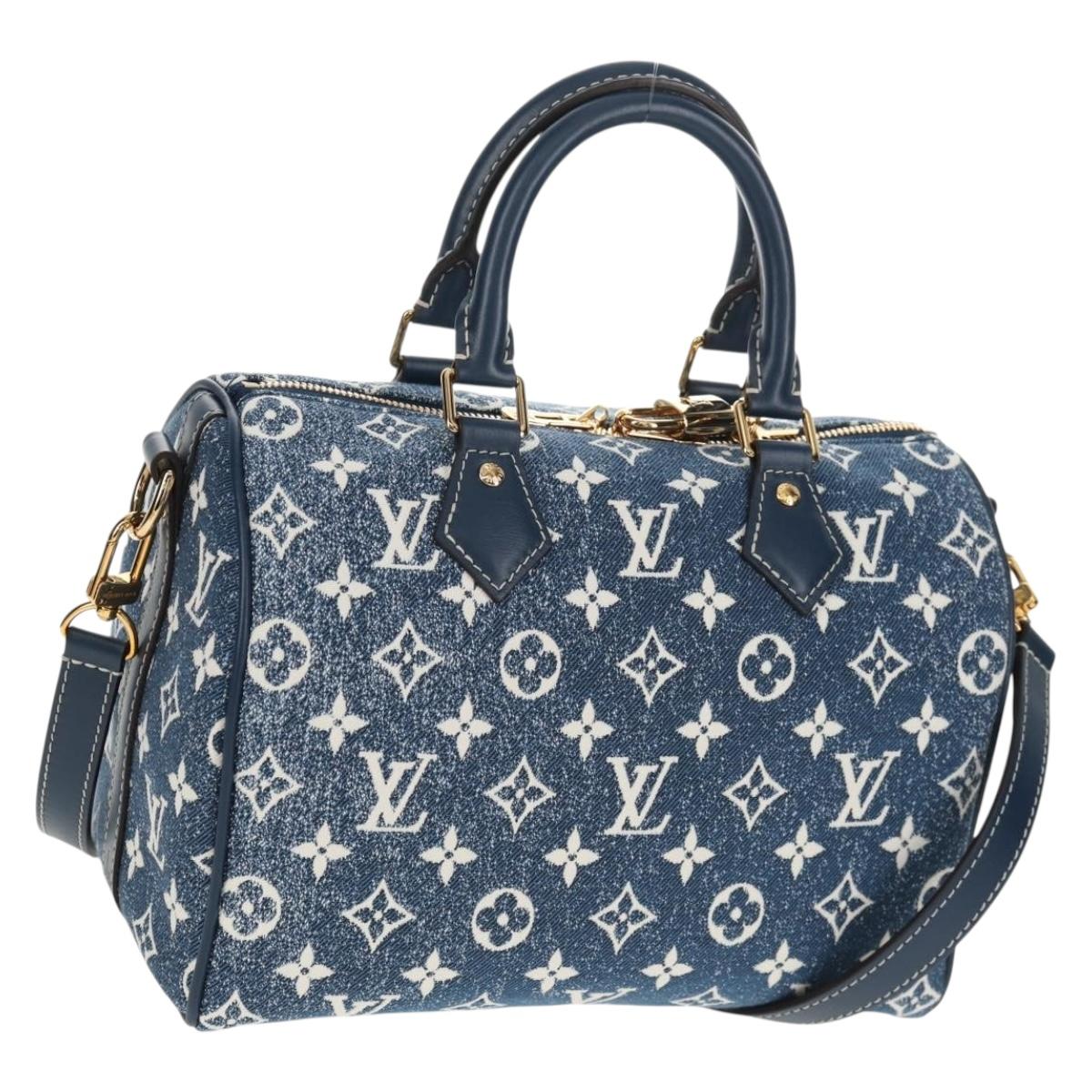 LOUIS VUITTON Monogram Jaguar Speedy Bandouliere 25 Blue M59609 Auth 153717SM