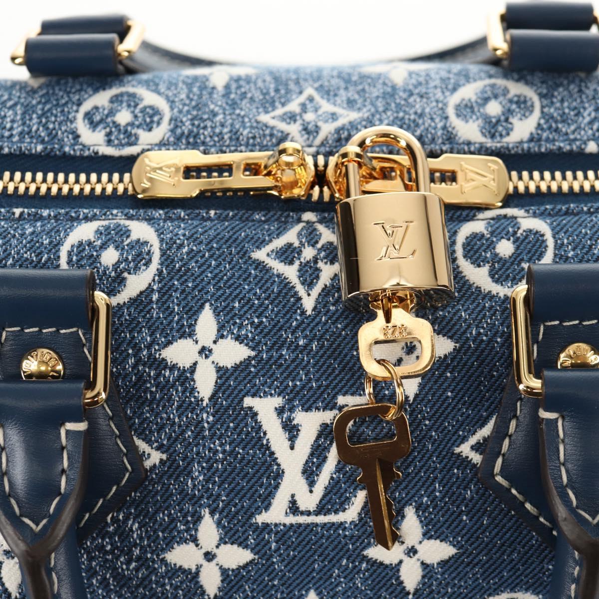 LOUIS VUITTON Monogram Jaguar Speedy Bandouliere 25 Blue M59609 Auth 153717SM