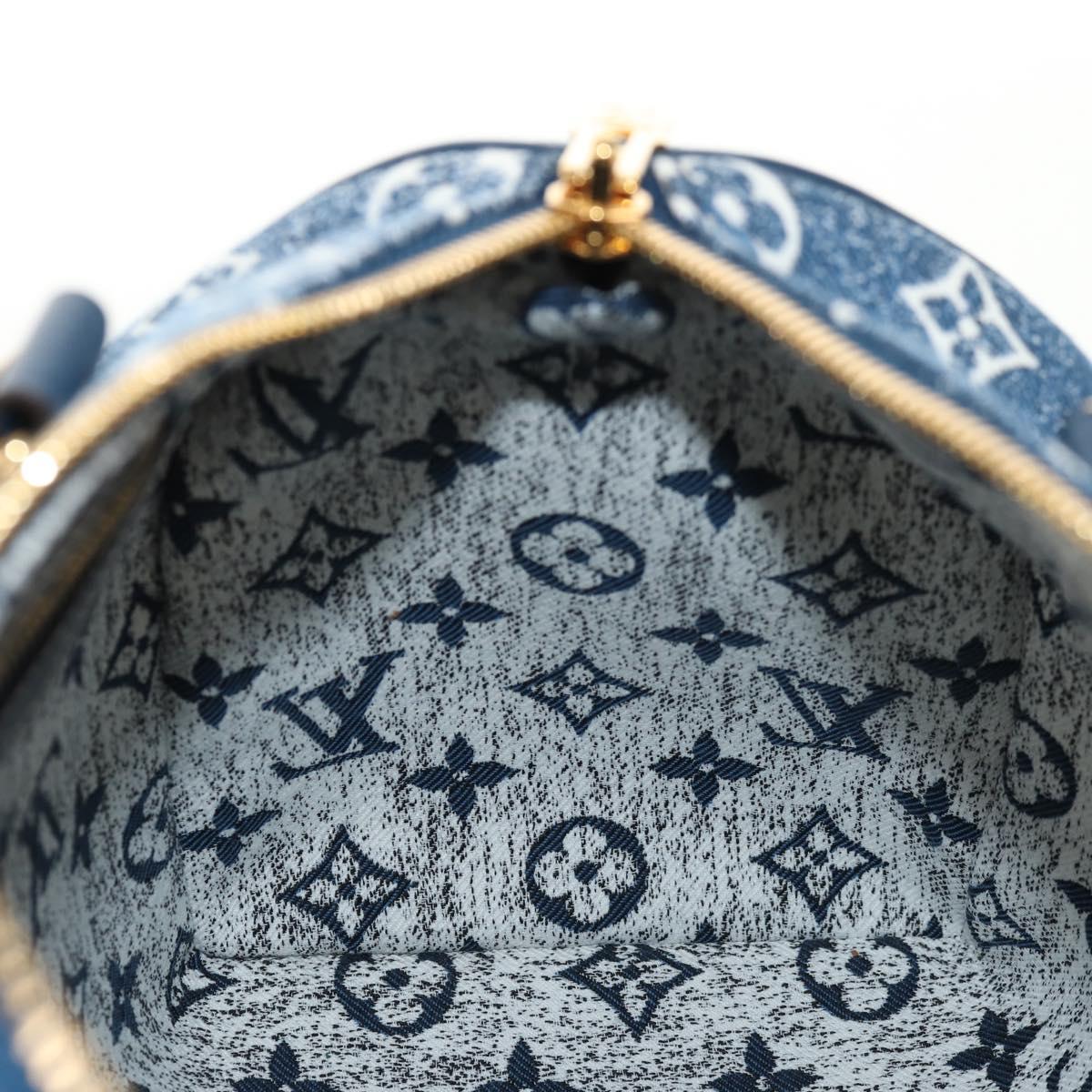 LOUIS VUITTON Monogram Jaguar Speedy Bandouliere 25 Blue M59609 Auth 153717SM