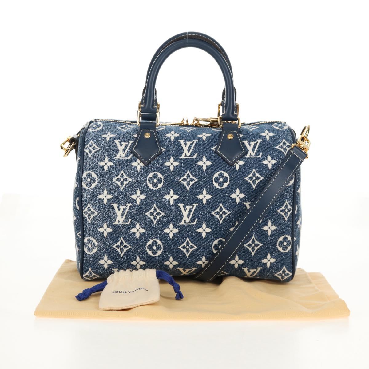 LOUIS VUITTON Monogram Jaguar Speedy Bandouliere 25 Blue M59609 Auth 153717SM