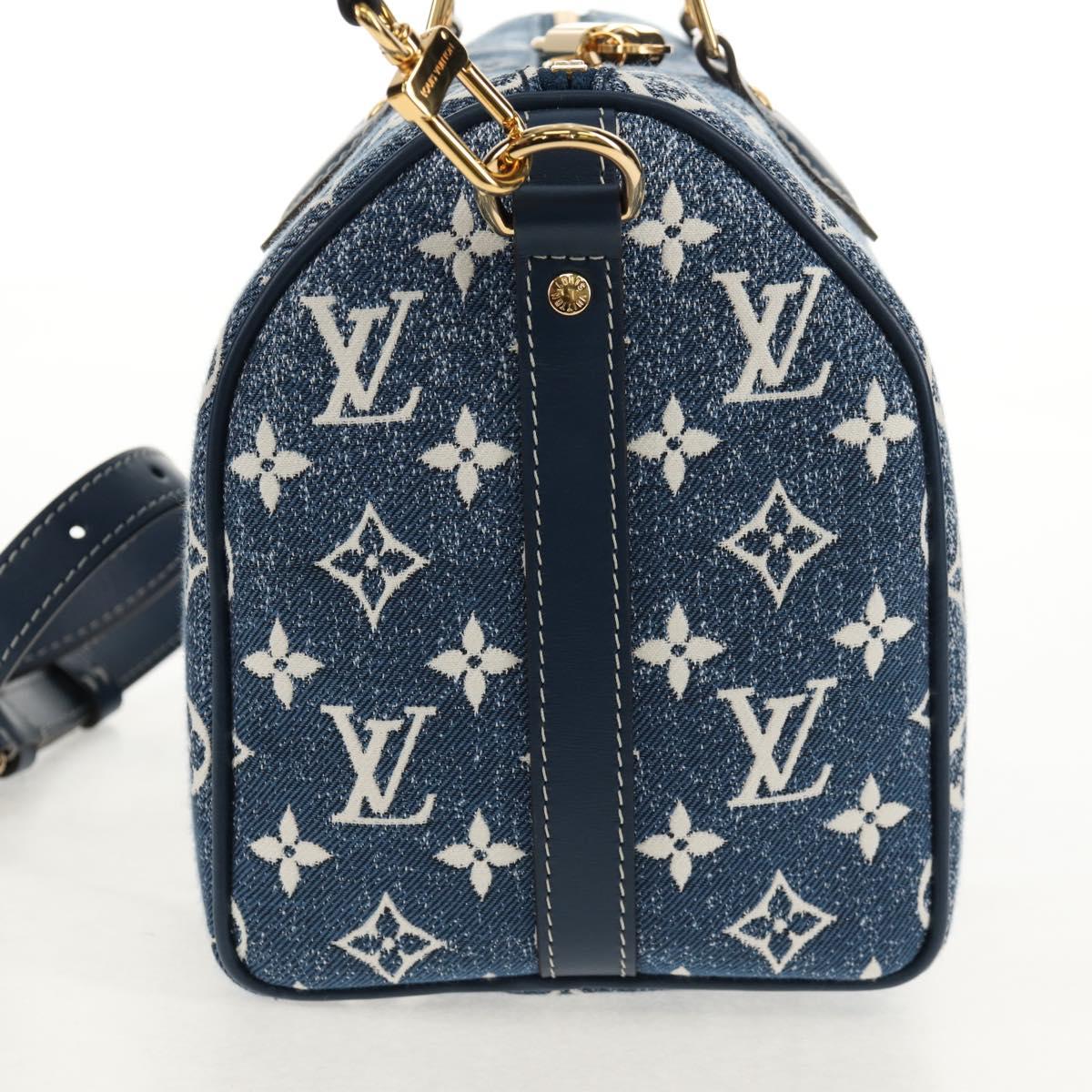 LOUIS VUITTON Monogram Jaguar Speedy Bandouliere 25 Blue M59609 Auth 153717SM