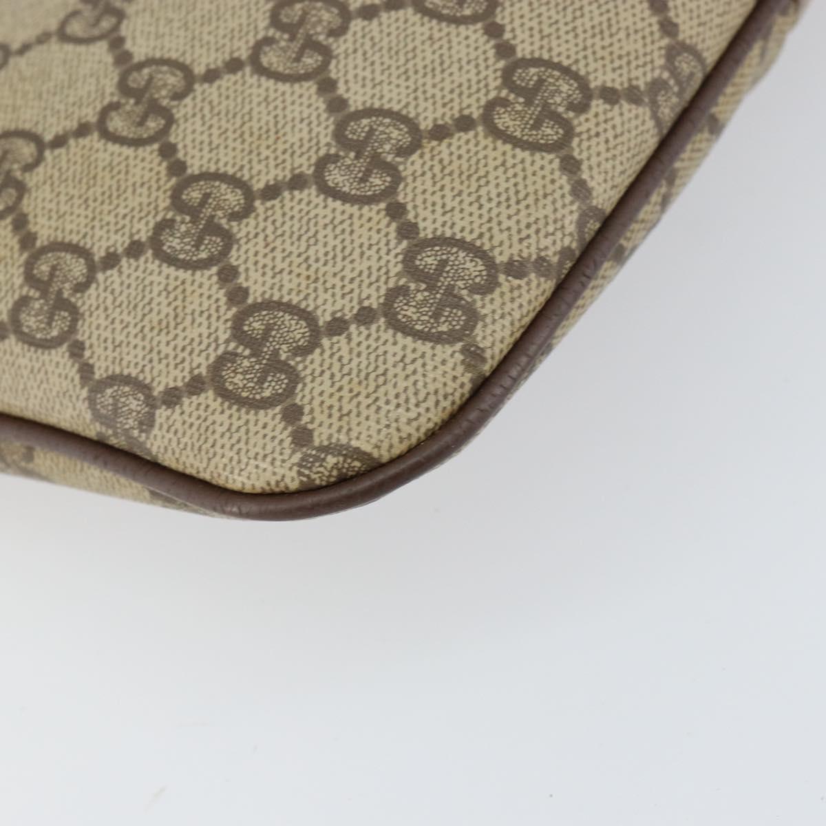 GUCCI GG Supreme Web Sherry Line Bag PVC Beige Gold 904 02 047 Auth 153731