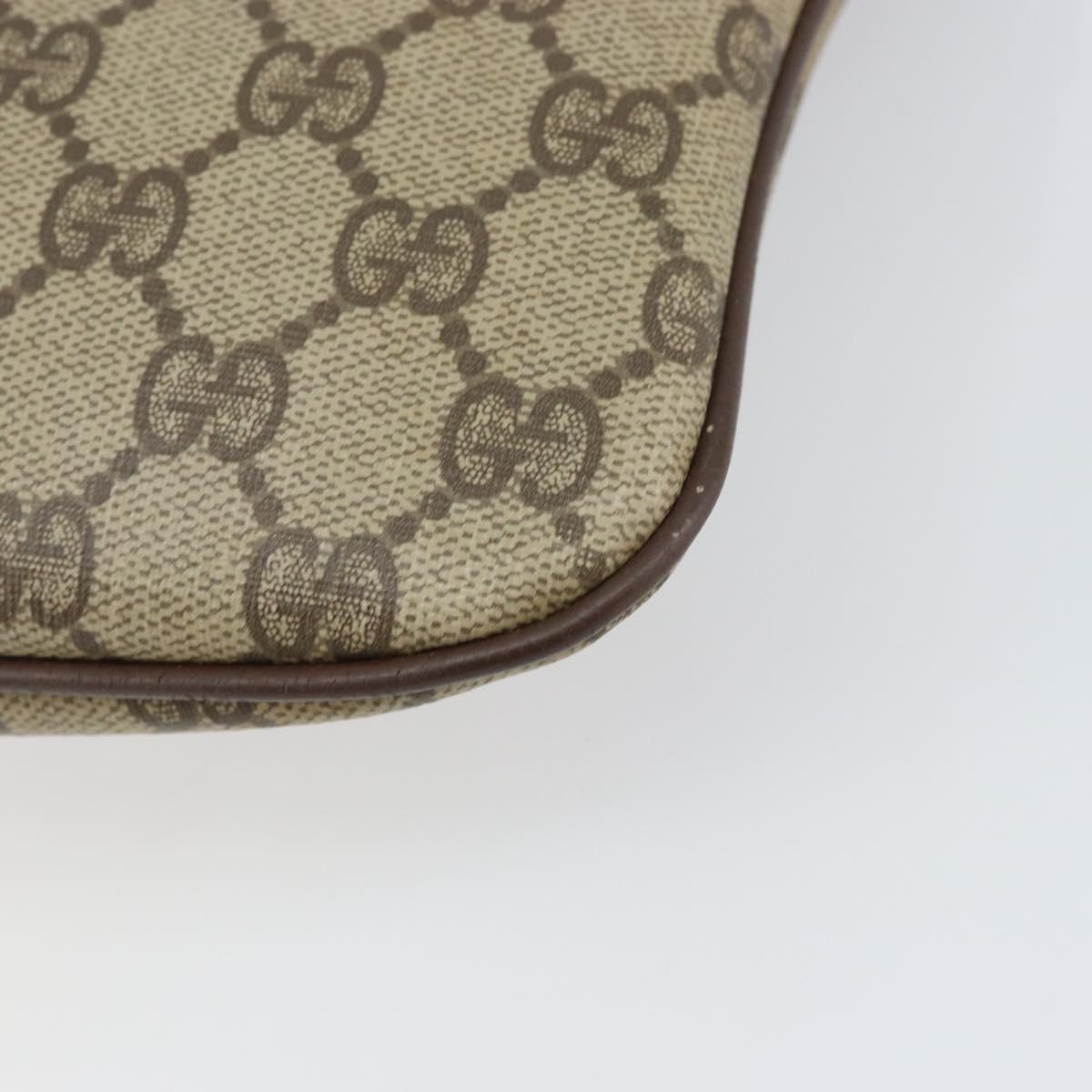GUCCI GG Supreme Web Sherry Line Bag PVC Beige Gold 904 02 047 Auth 153731