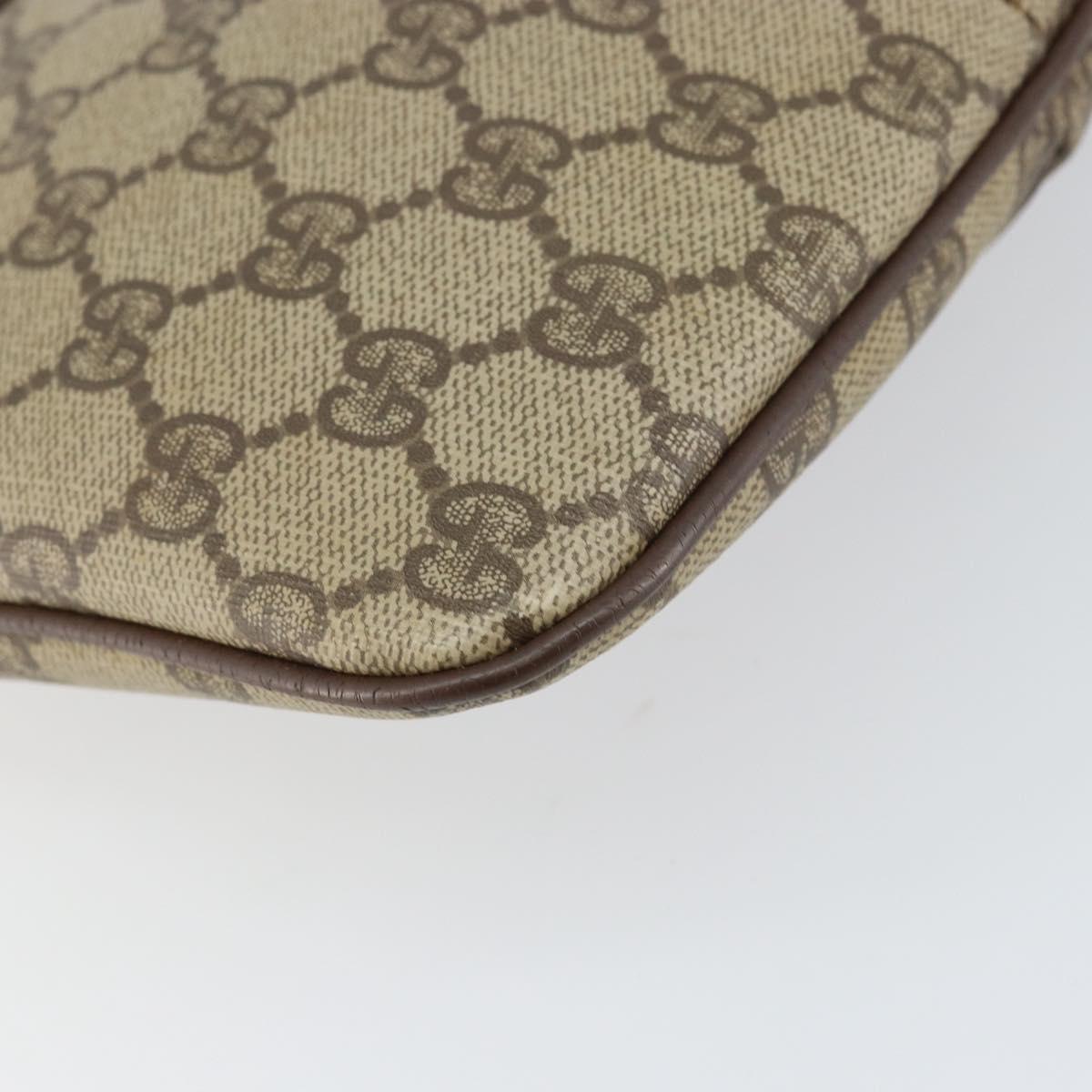 GUCCI GG Supreme Web Sherry Line Bag PVC Beige Gold 904 02 047 Auth 153731