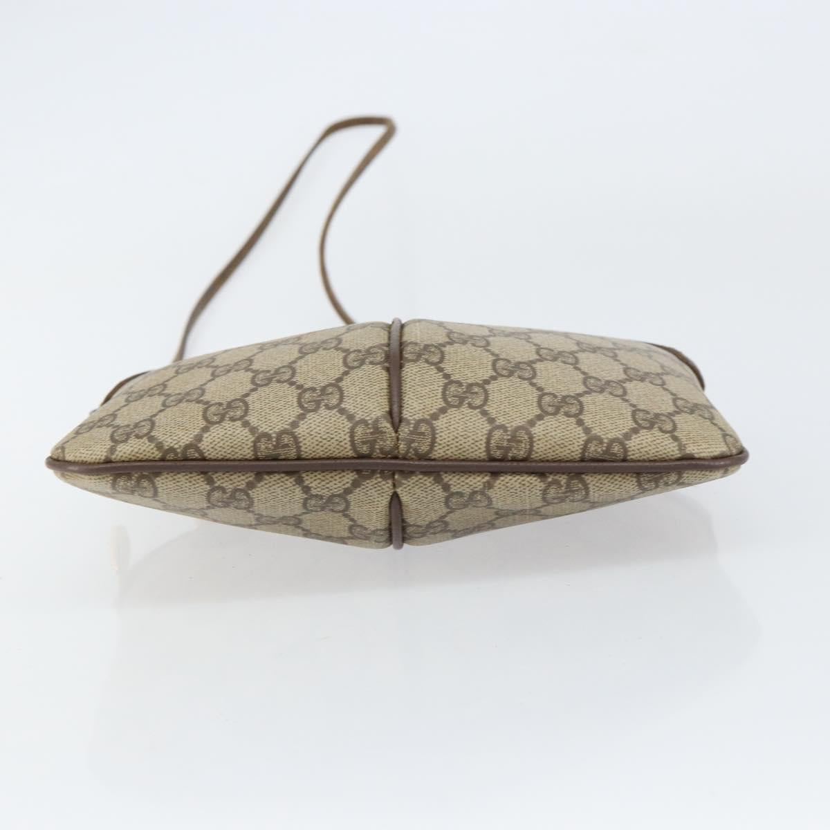 GUCCI GG Supreme Web Sherry Line Bag PVC Beige Gold 904 02 047 Auth 153731