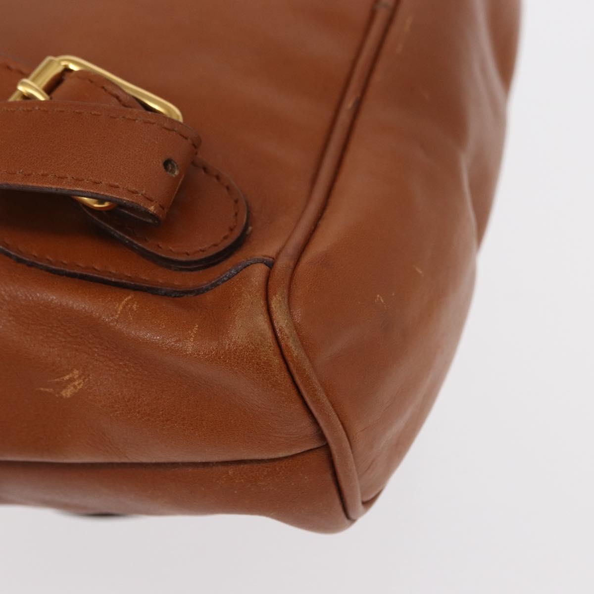 GUCCI Bamboo Backpack Leather Brown Gold 003 1956 0030 Auth 153732