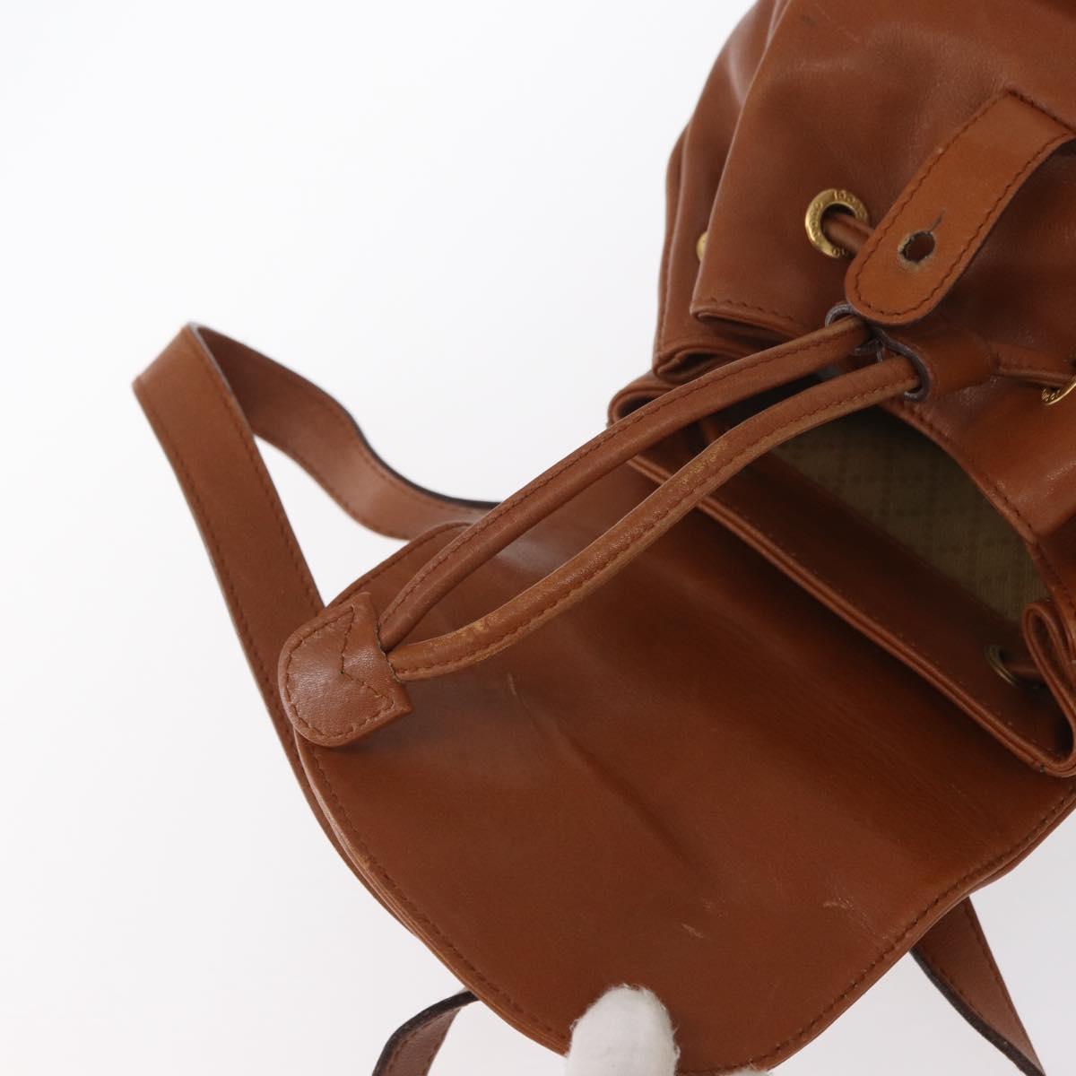 GUCCI Bamboo Backpack Leather Brown Gold 003 1956 0030 Auth 153732