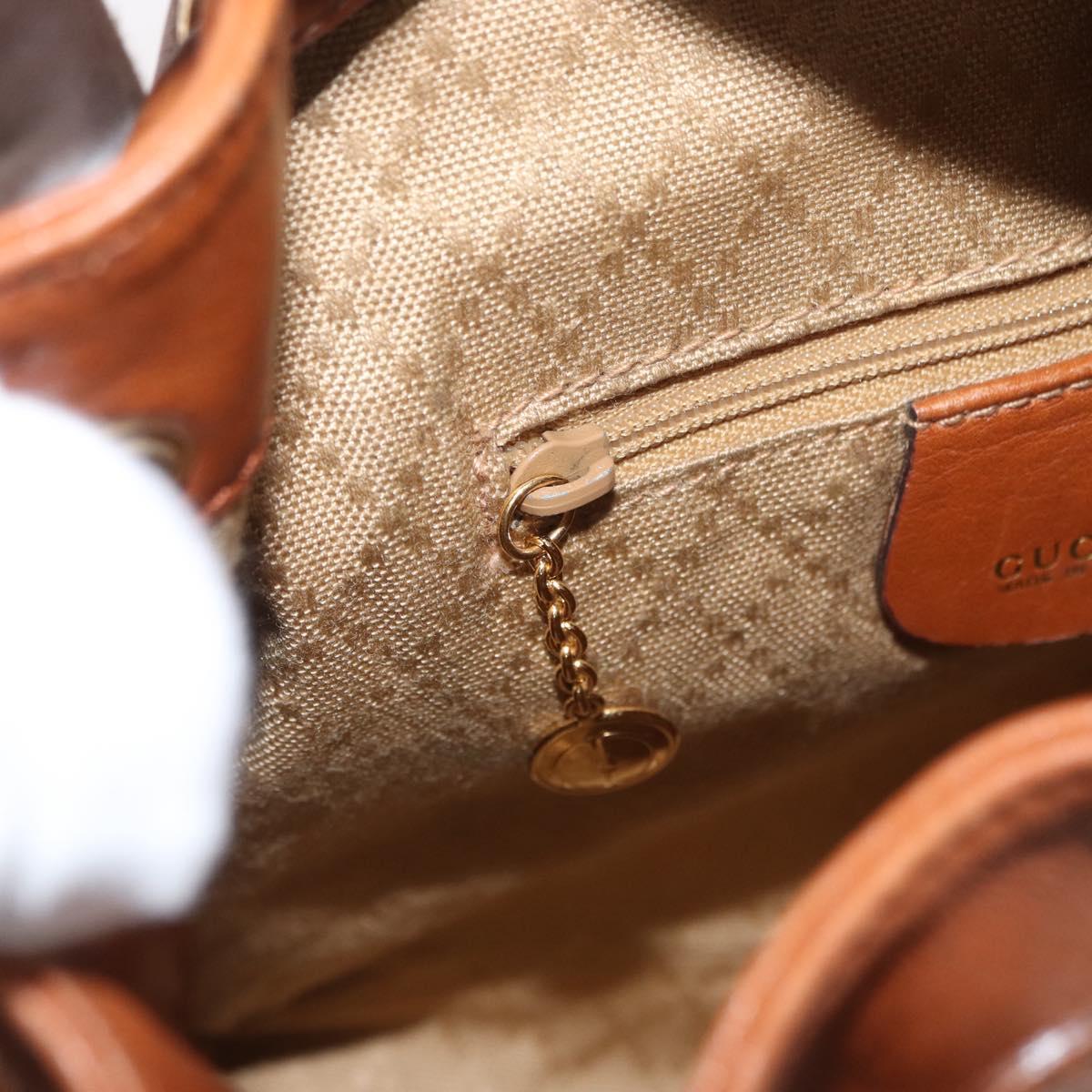 GUCCI Bamboo Backpack Leather Brown Gold 003 1956 0030 Auth 153732