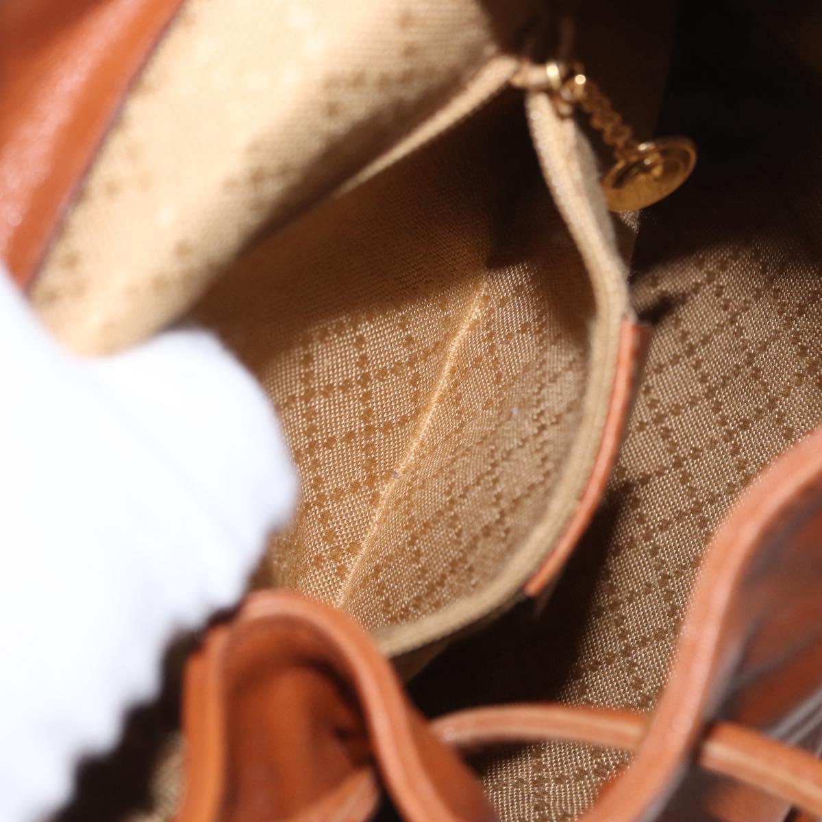 GUCCI Bamboo Backpack Leather Brown Gold 003 1956 0030 Auth 153732