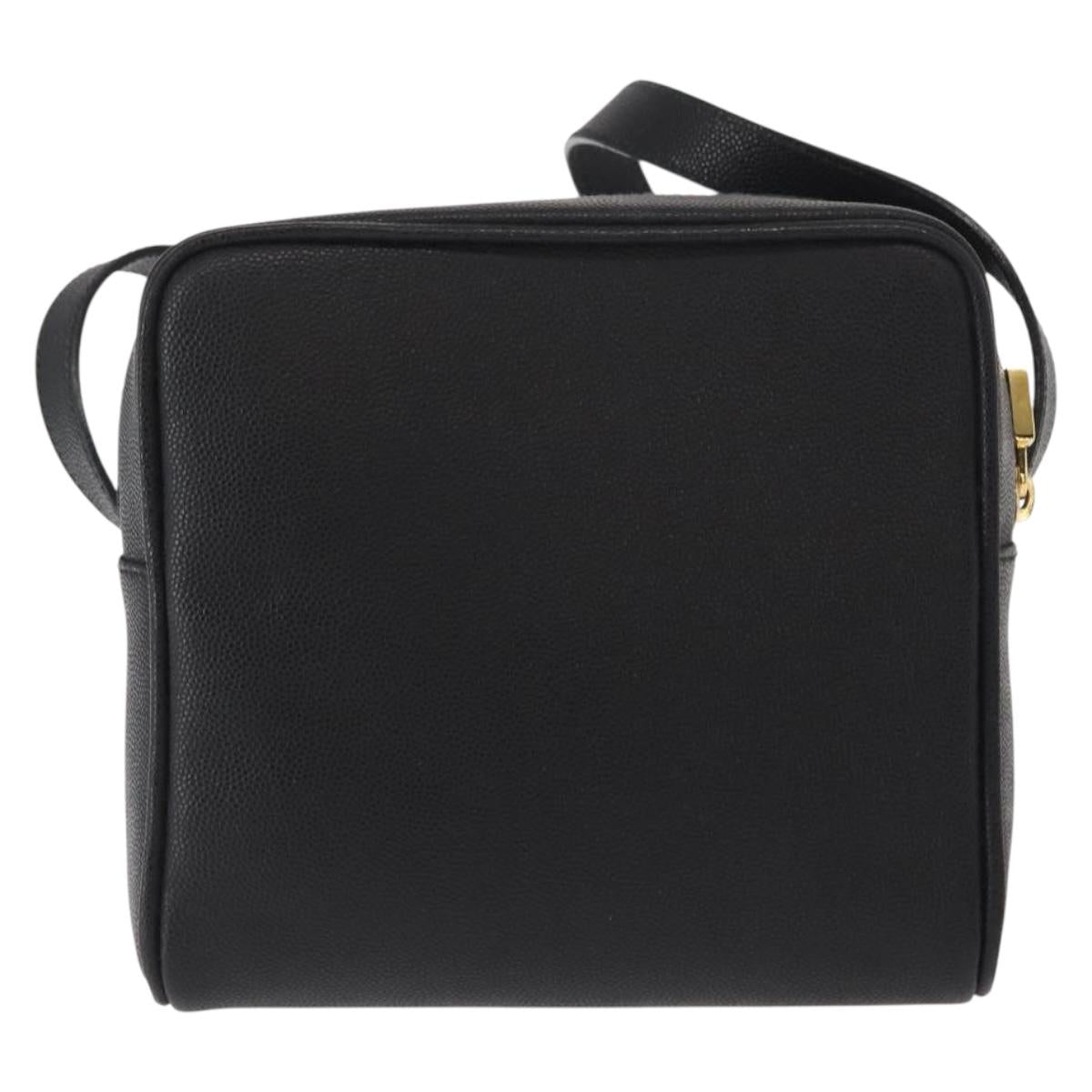 GIVENCHY Shoulder Bag Leather Black Gold Auth 153738