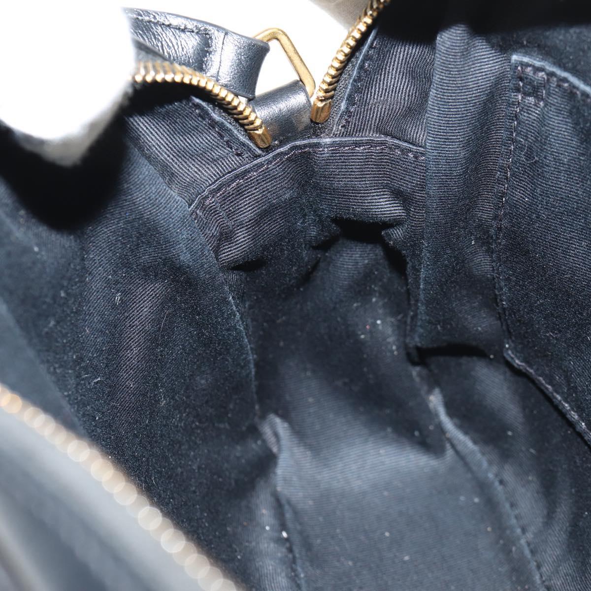 SAINT LAURENT Shoulder Bag Lamb Skin Black Gold Auth 153740SAM