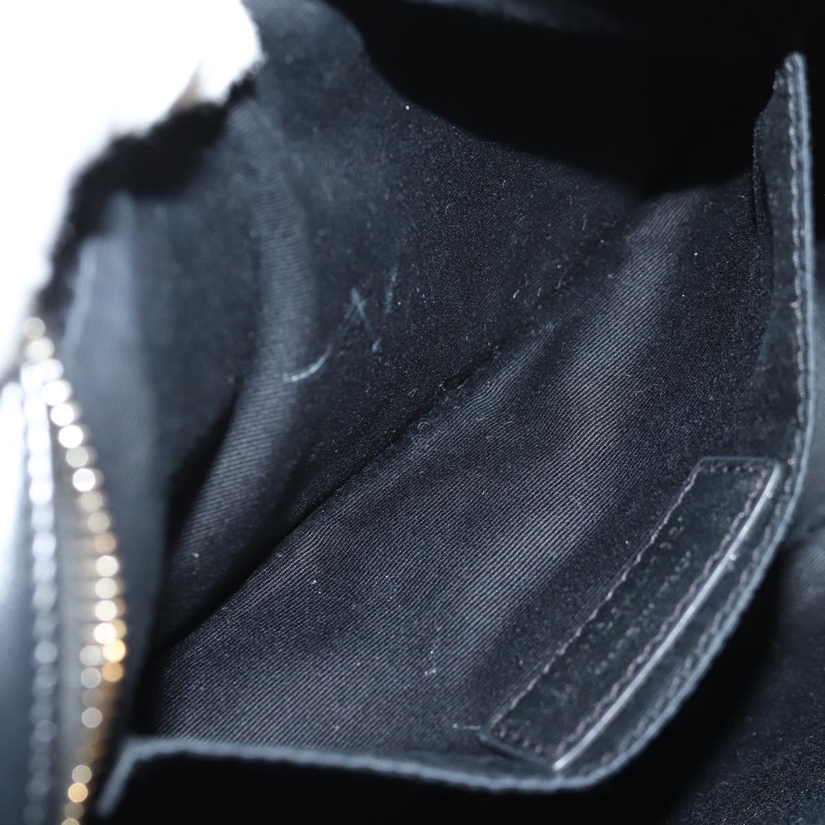 SAINT LAURENT Shoulder Bag Lamb Skin Black Gold Auth 153740SAM