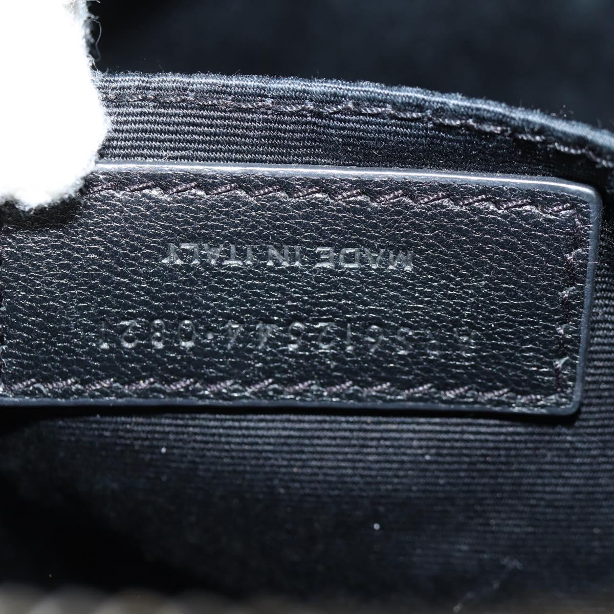 SAINT LAURENT Shoulder Bag Lamb Skin Black Gold Auth 153740SAM