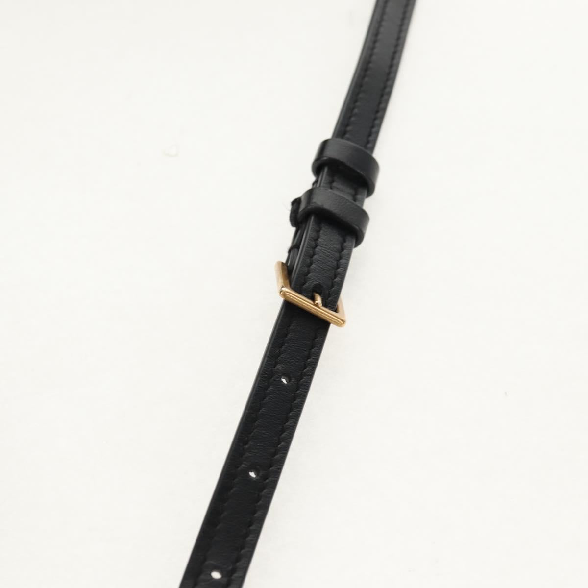 SAINT LAURENT Shoulder Bag Lamb Skin Black Gold Auth 153740SAM