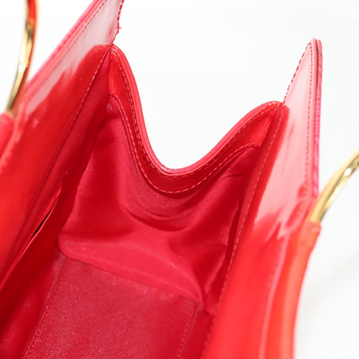 Gianni Versace Hand Bag Enamel Pink Gold Auth 153747V