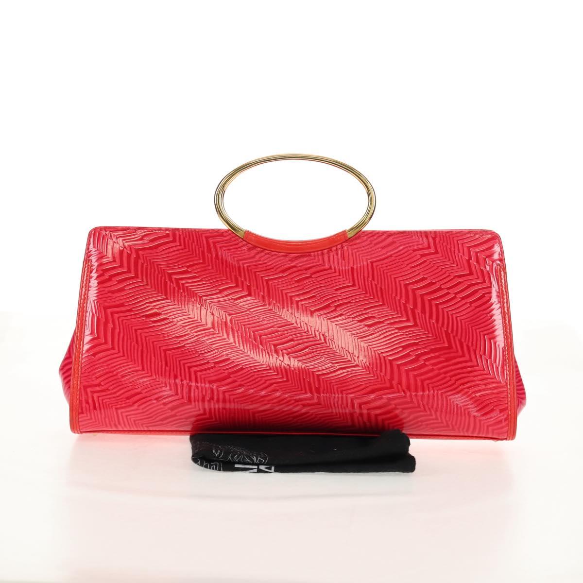 Gianni Versace Hand Bag Enamel Pink Gold Auth 153747V