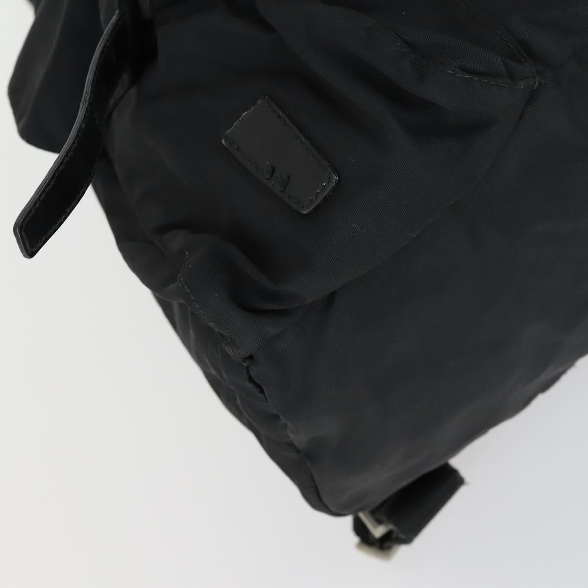 PRADA Backpack Nylon Black Silver Auth 153760
