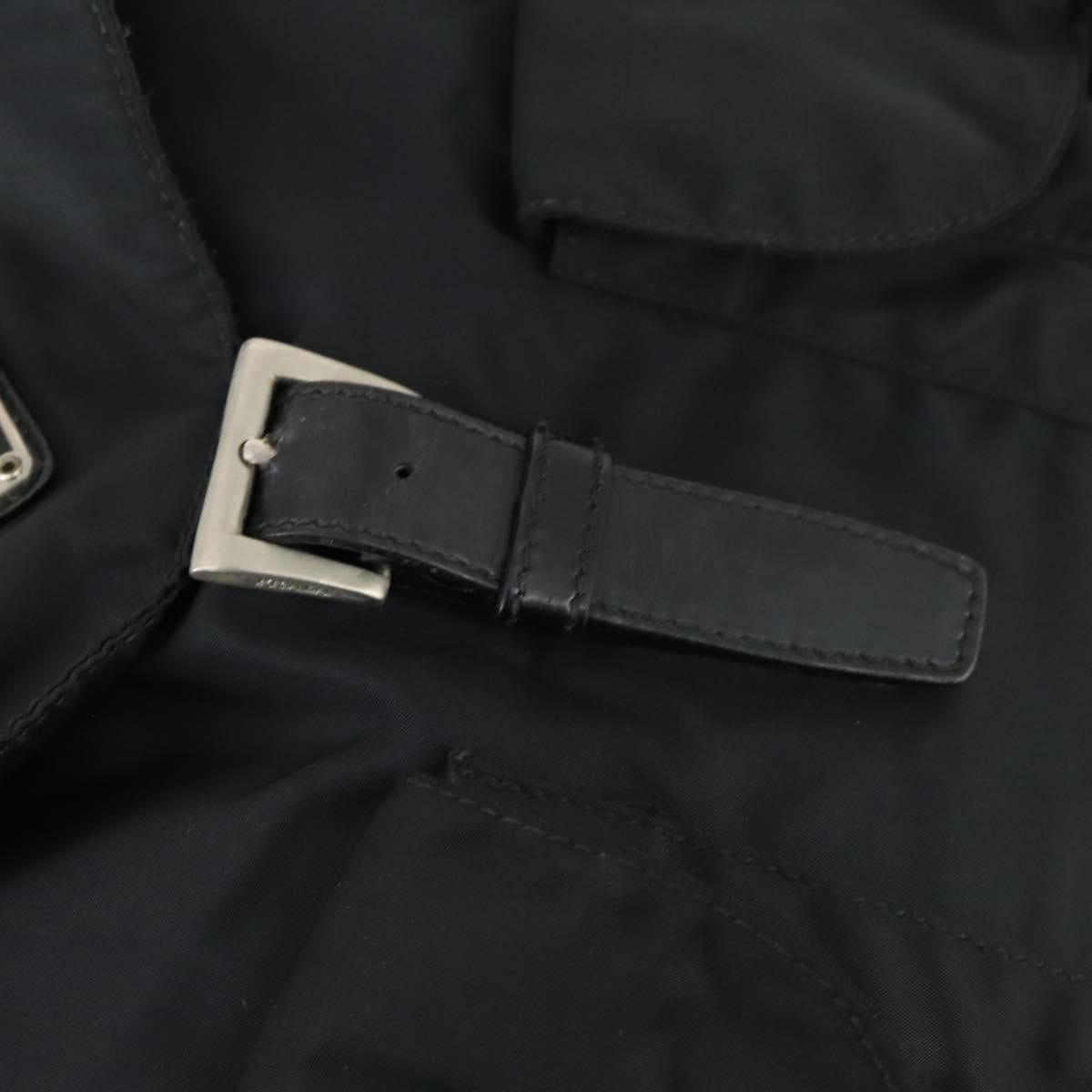 PRADA Backpack Nylon Black Silver Auth 153760