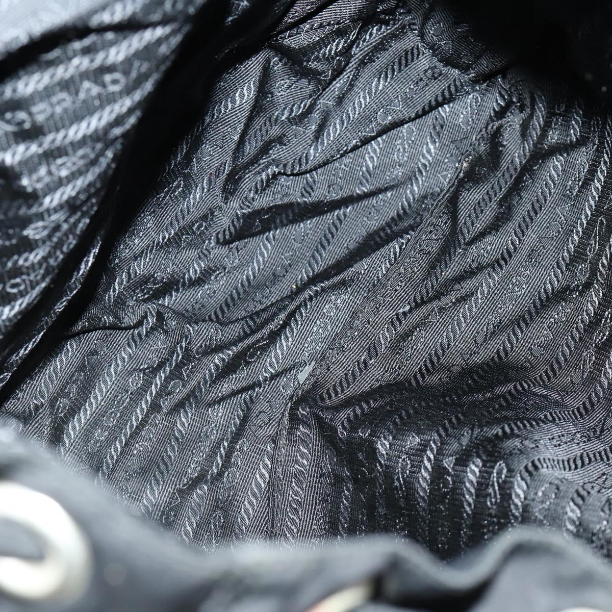 PRADA Backpack Nylon Black Silver Auth 153760