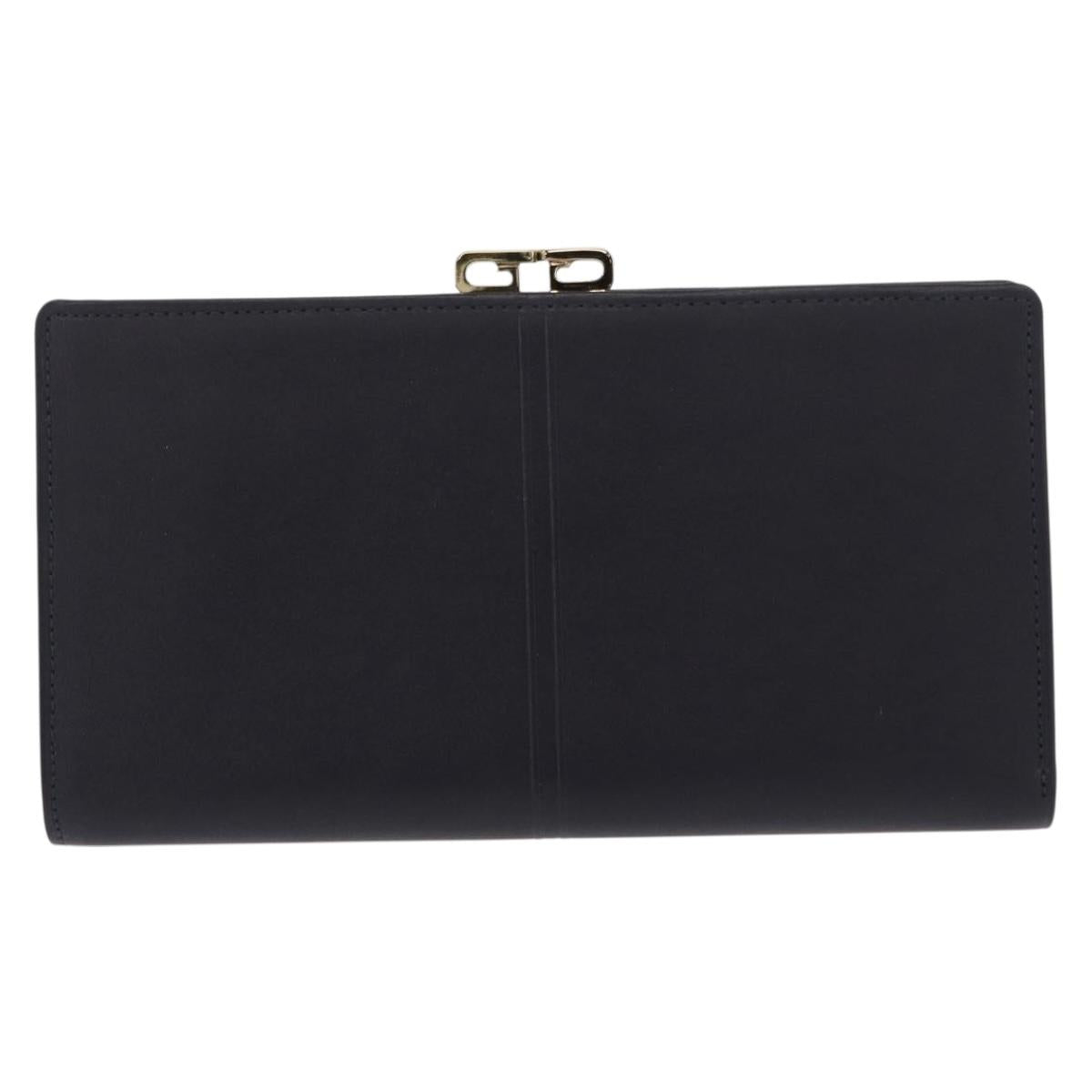 GIVENCHY Long Wallet Leather Black Auth 153774V
