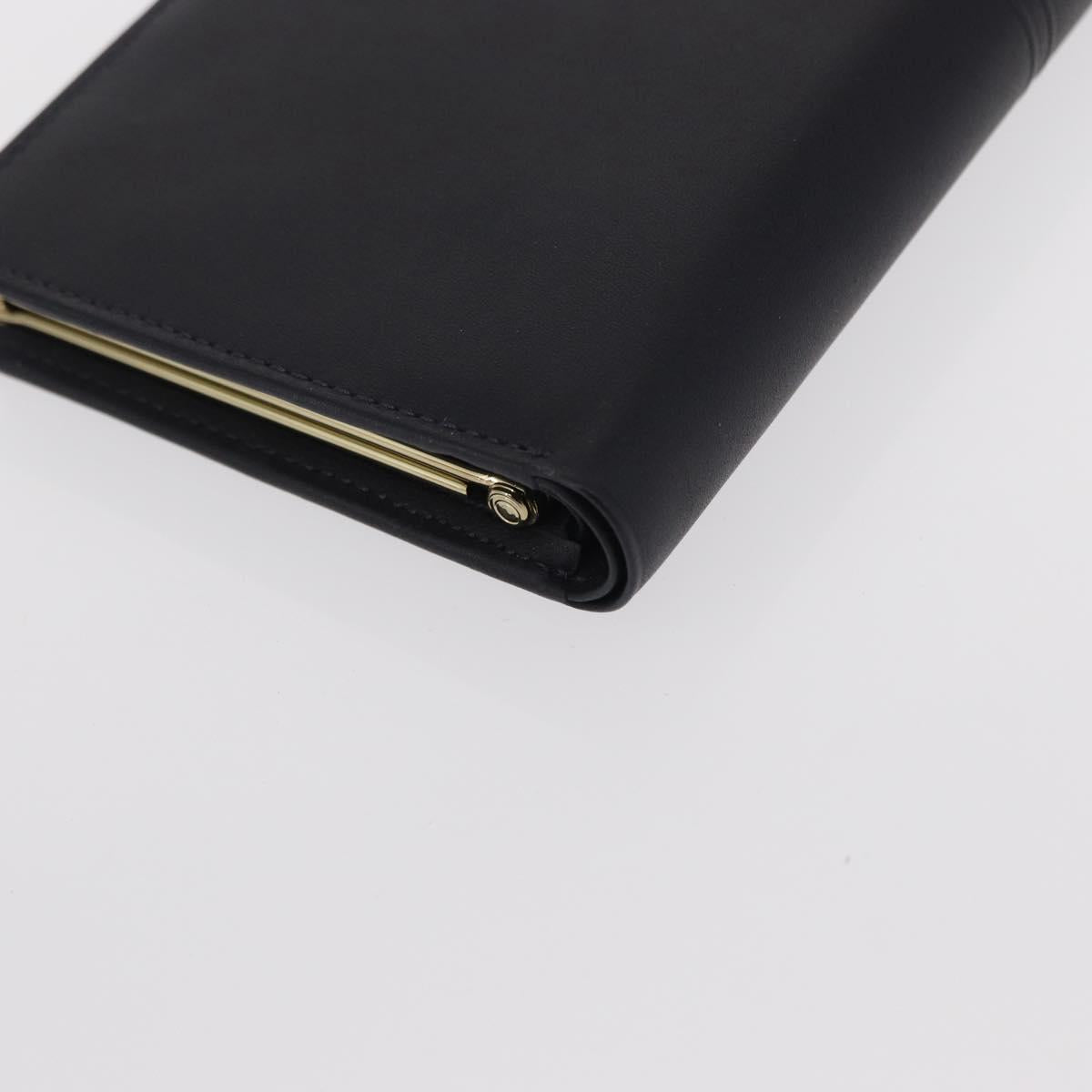 GIVENCHY Long Wallet Leather Black Auth 153774V