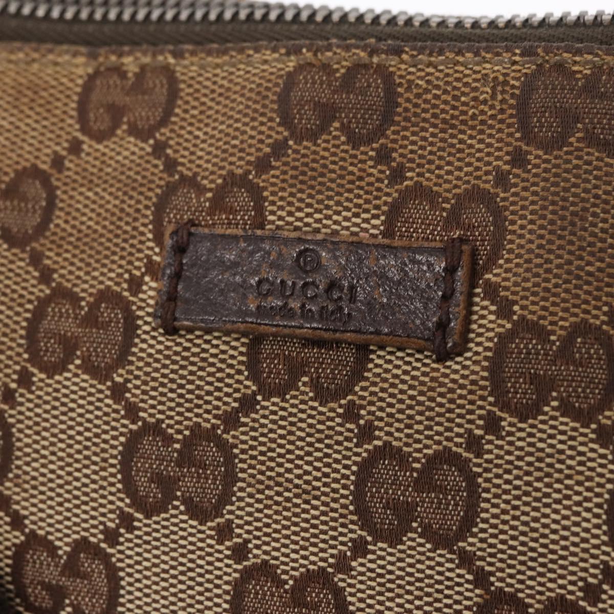 GUCCI GG Canvas Shoulder Bag Beige Silver 114273 Auth 153777