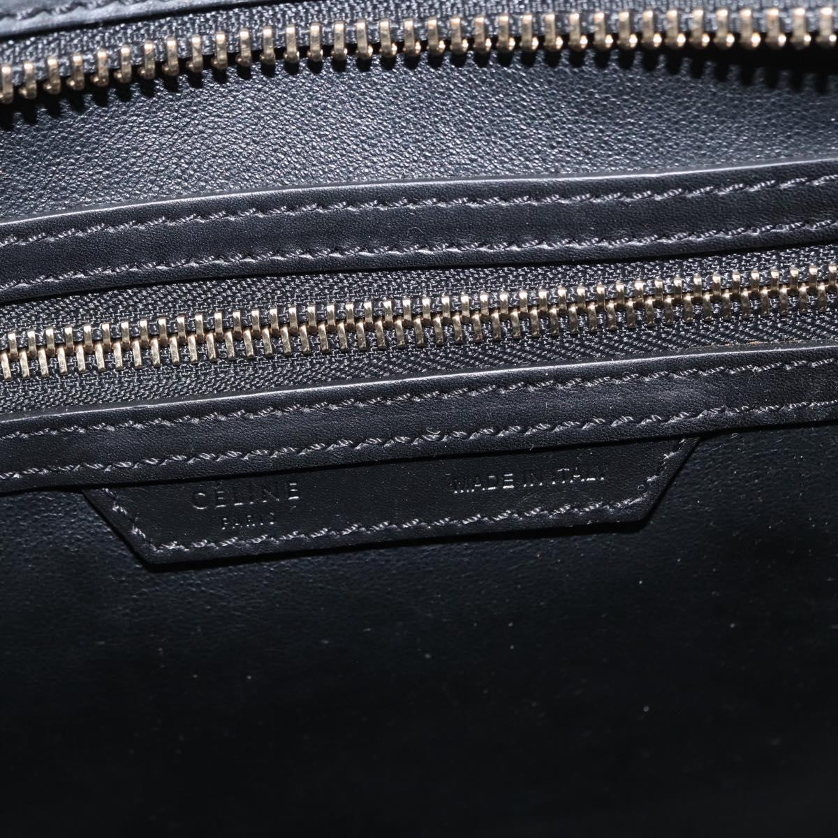 CELINE Hand Bag Canvas Beige Gold Auth 153778