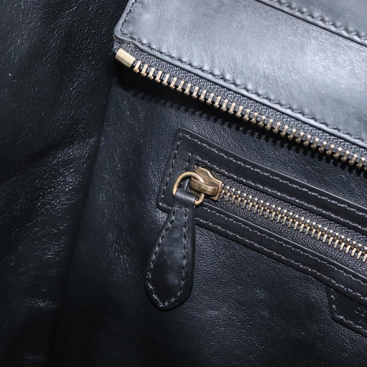 CELINE Hand Bag Canvas Beige Gold Auth 153778