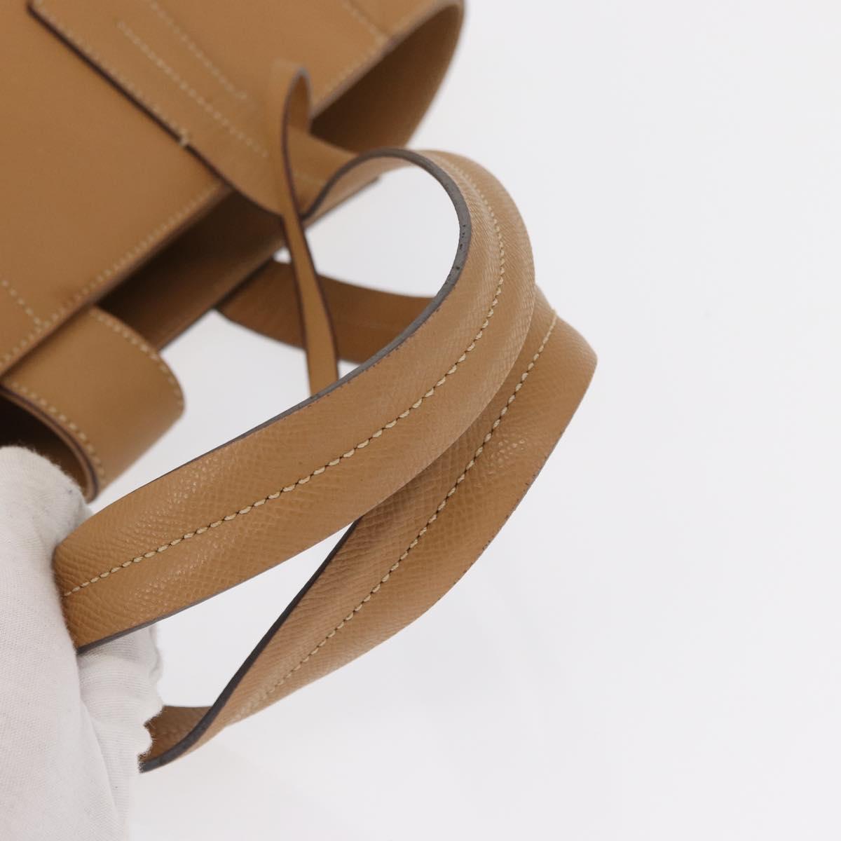 BALLY Hand Bag Leather Brown Silver Auth 153783