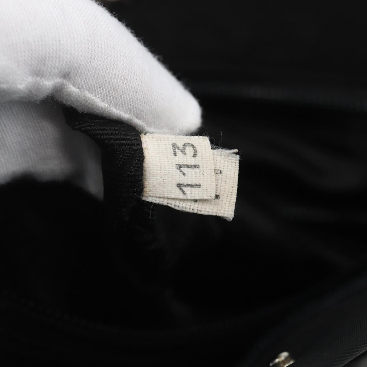 PRADA Hand Bag Nylon Black Silver Auth 153784