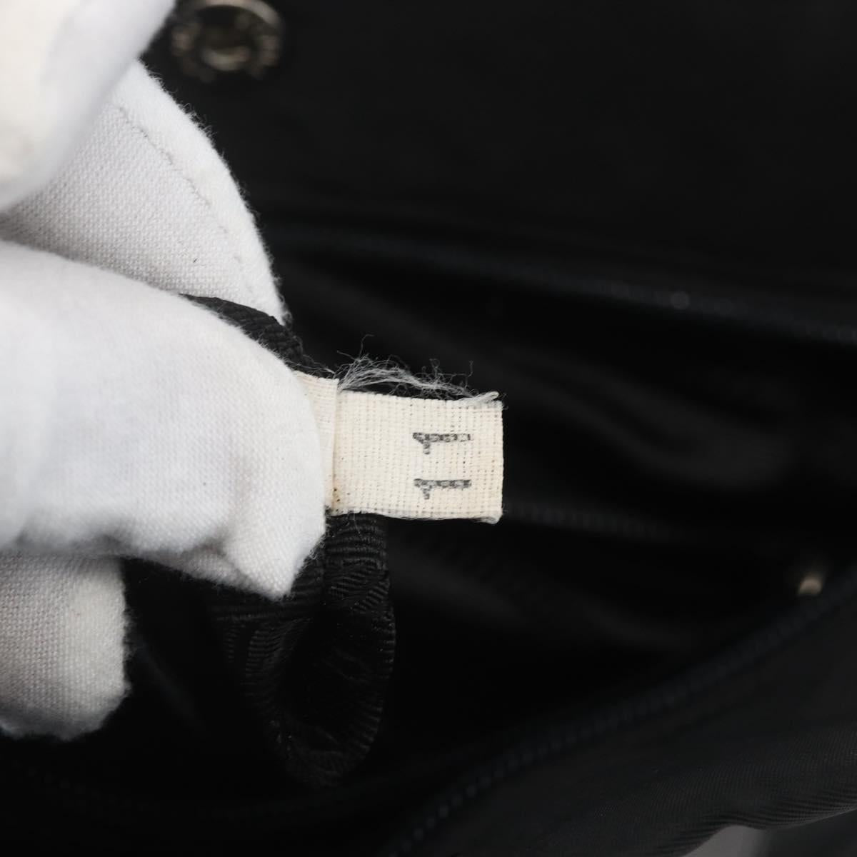 PRADA Hand Bag Nylon Black Silver Auth 153784