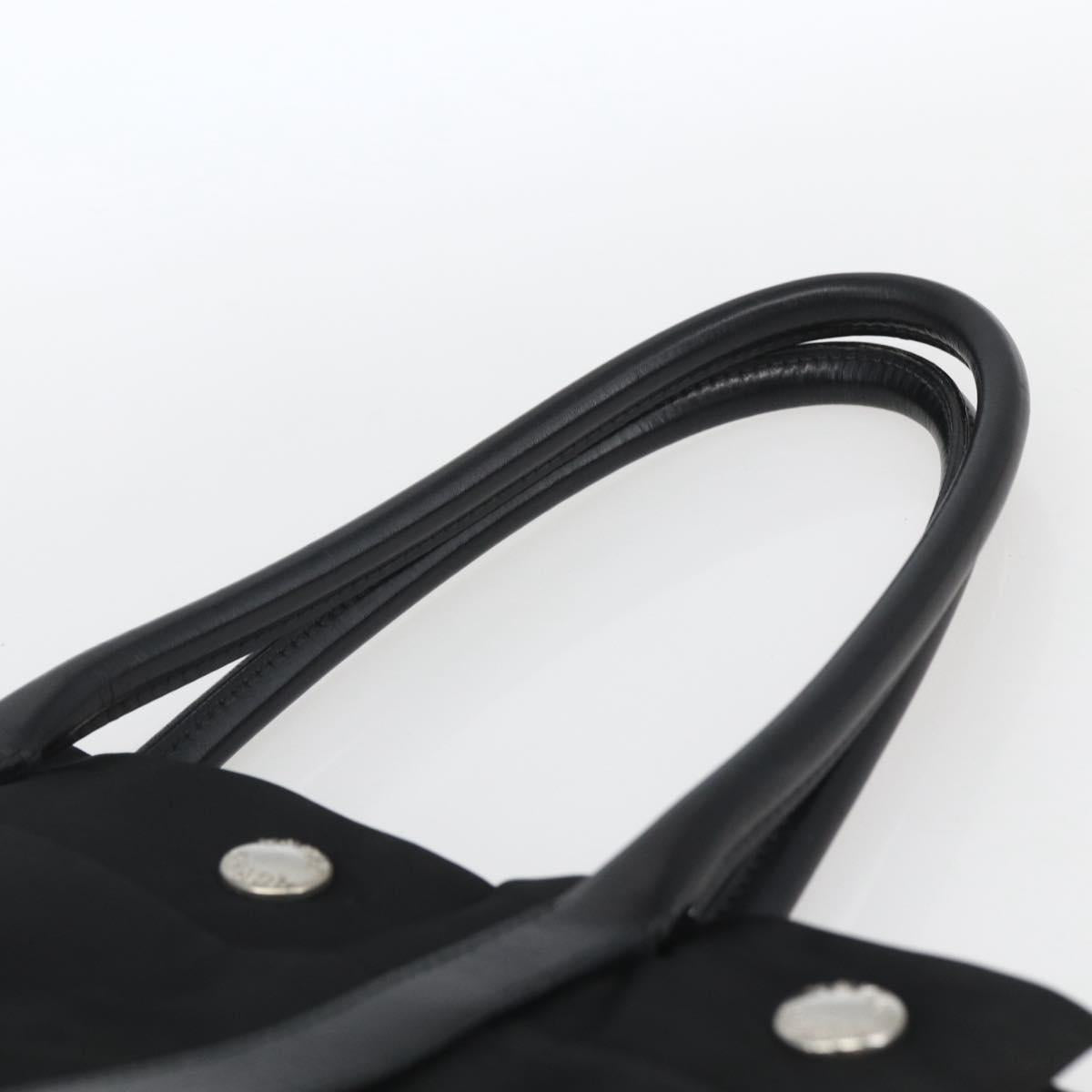 PRADA Hand Bag Nylon Black Silver Auth 153784