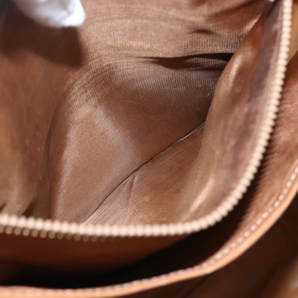 CELINE Macadam Canvas Tote Bag PVC Beige Gold Auth 153789