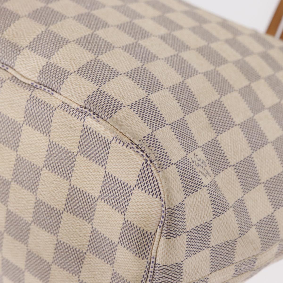 LOUIS VUITTON Damier Azur Neverfull MM Tote Bag N41605 LV Auth 153808