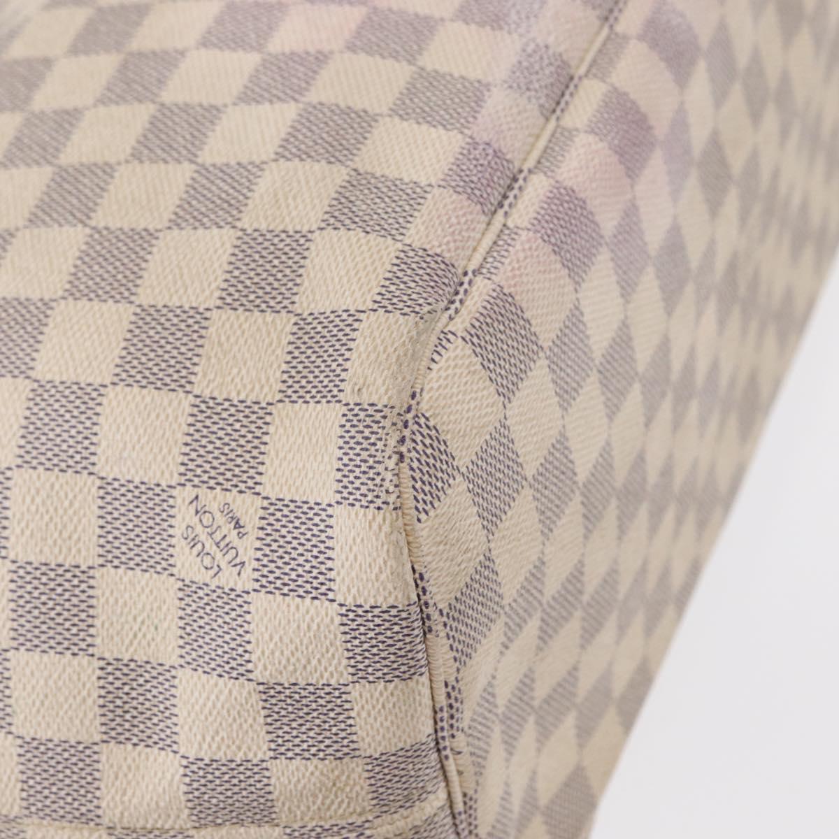 LOUIS VUITTON Damier Azur Neverfull MM Tote Bag N41605 LV Auth 153808