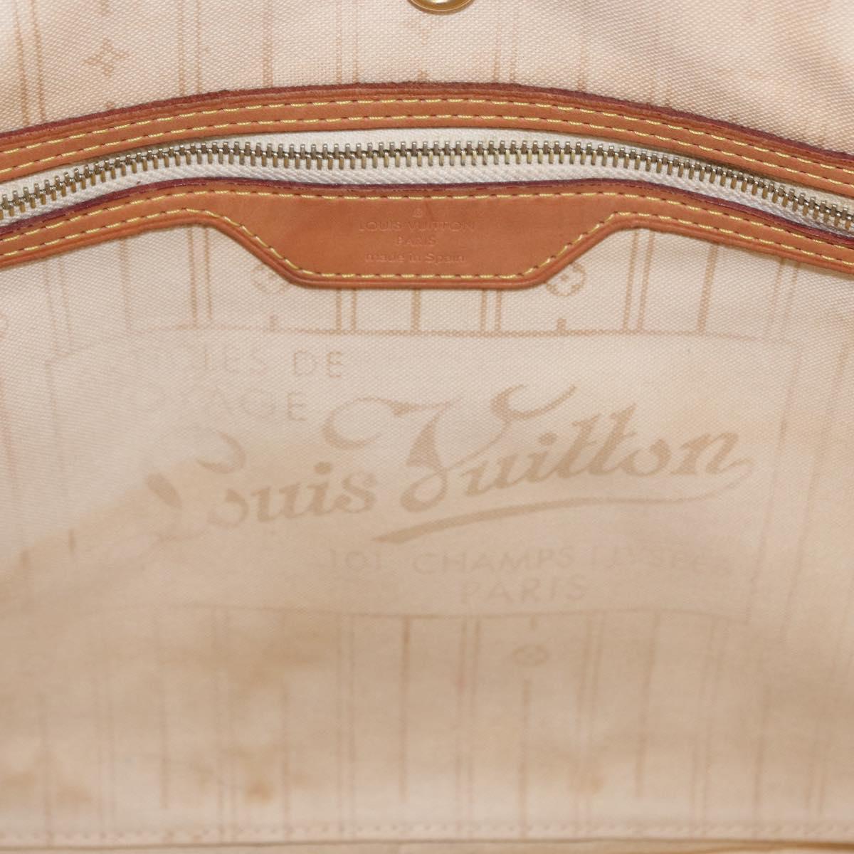 LOUIS VUITTON Damier Azur Neverfull MM Tote Bag N41605 LV Auth 153808