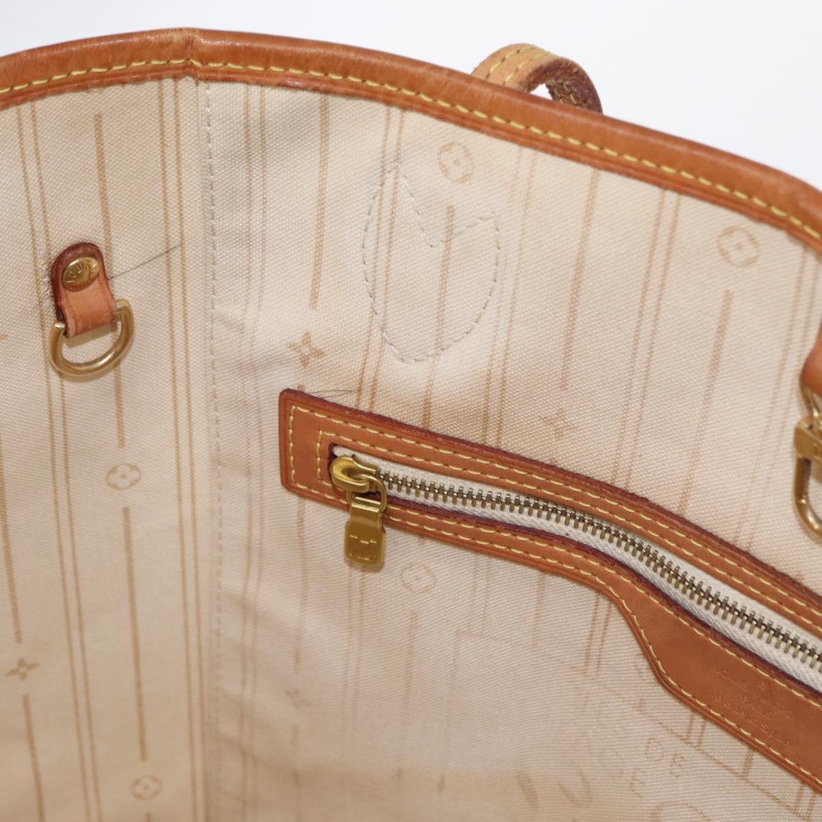 LOUIS VUITTON Damier Azur Neverfull MM Tote Bag N41605 LV Auth 153808