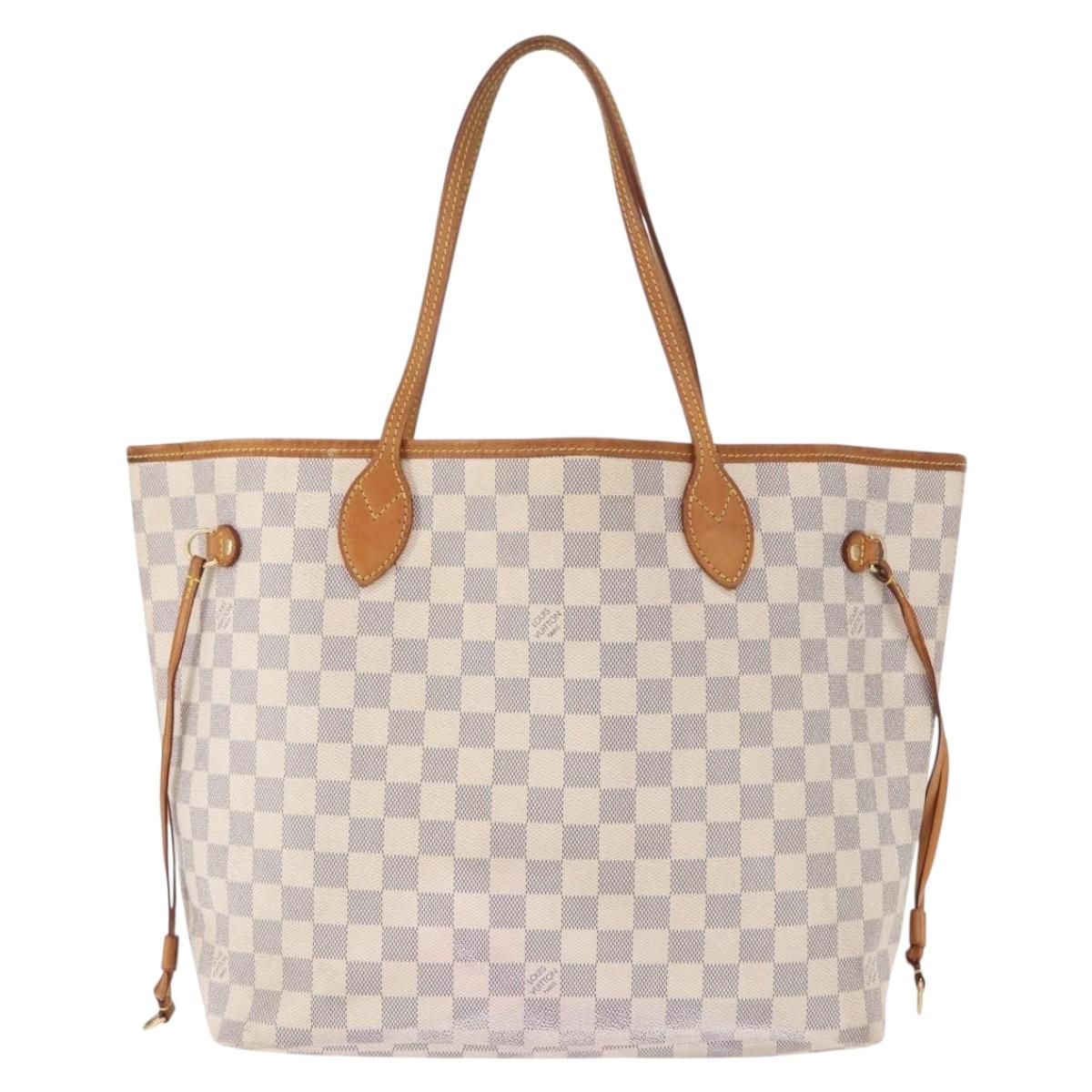 LOUIS VUITTON Damier Azur Neverfull MM Tote Bag N41605 LV Auth 153808