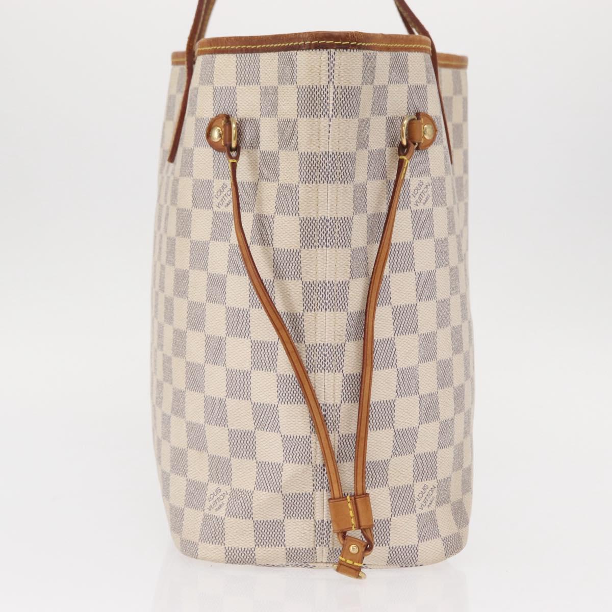 LOUIS VUITTON Damier Azur Neverfull MM Tote Bag N41605 LV Auth 153808