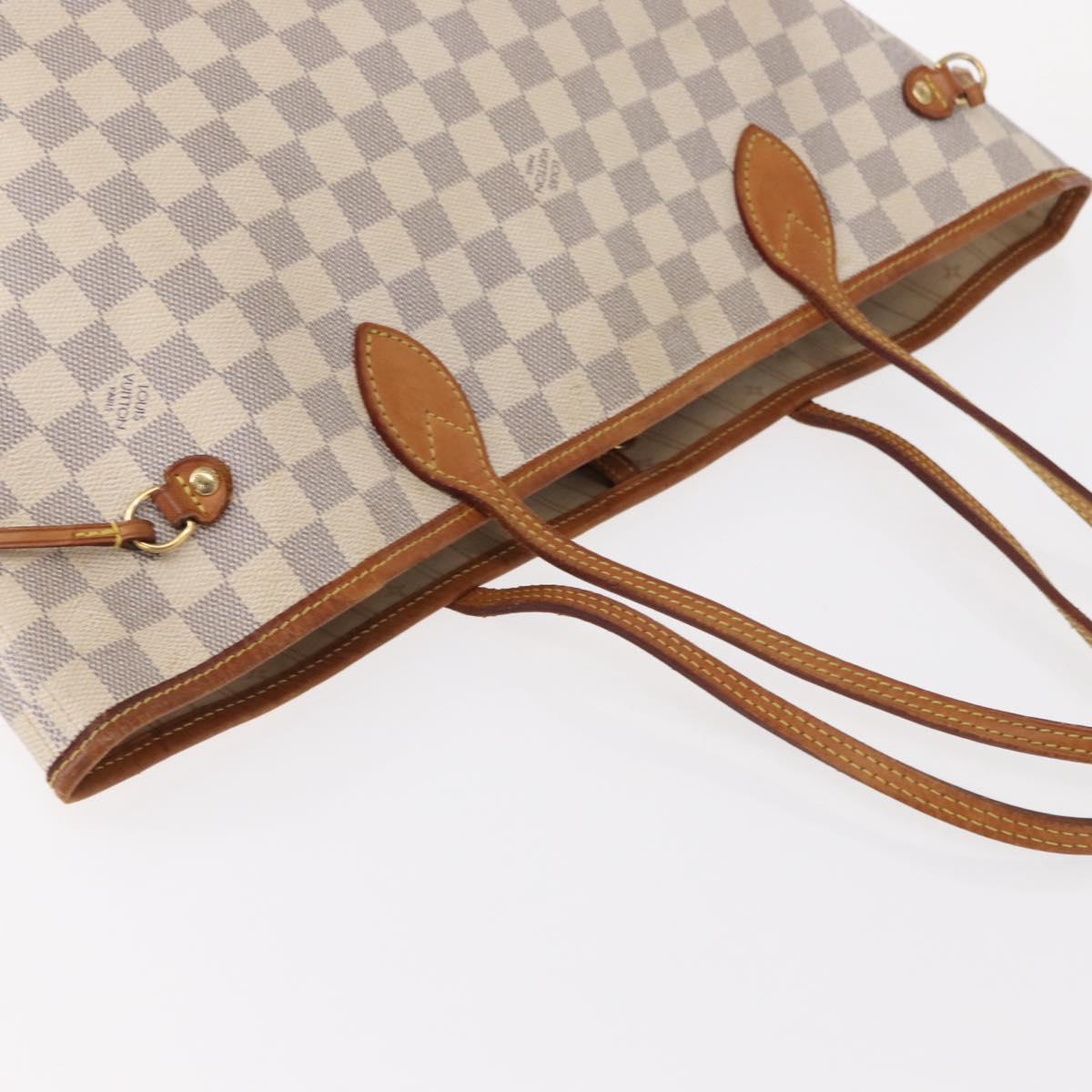 LOUIS VUITTON Damier Azur Neverfull MM Tote Bag N41605 LV Auth 153808