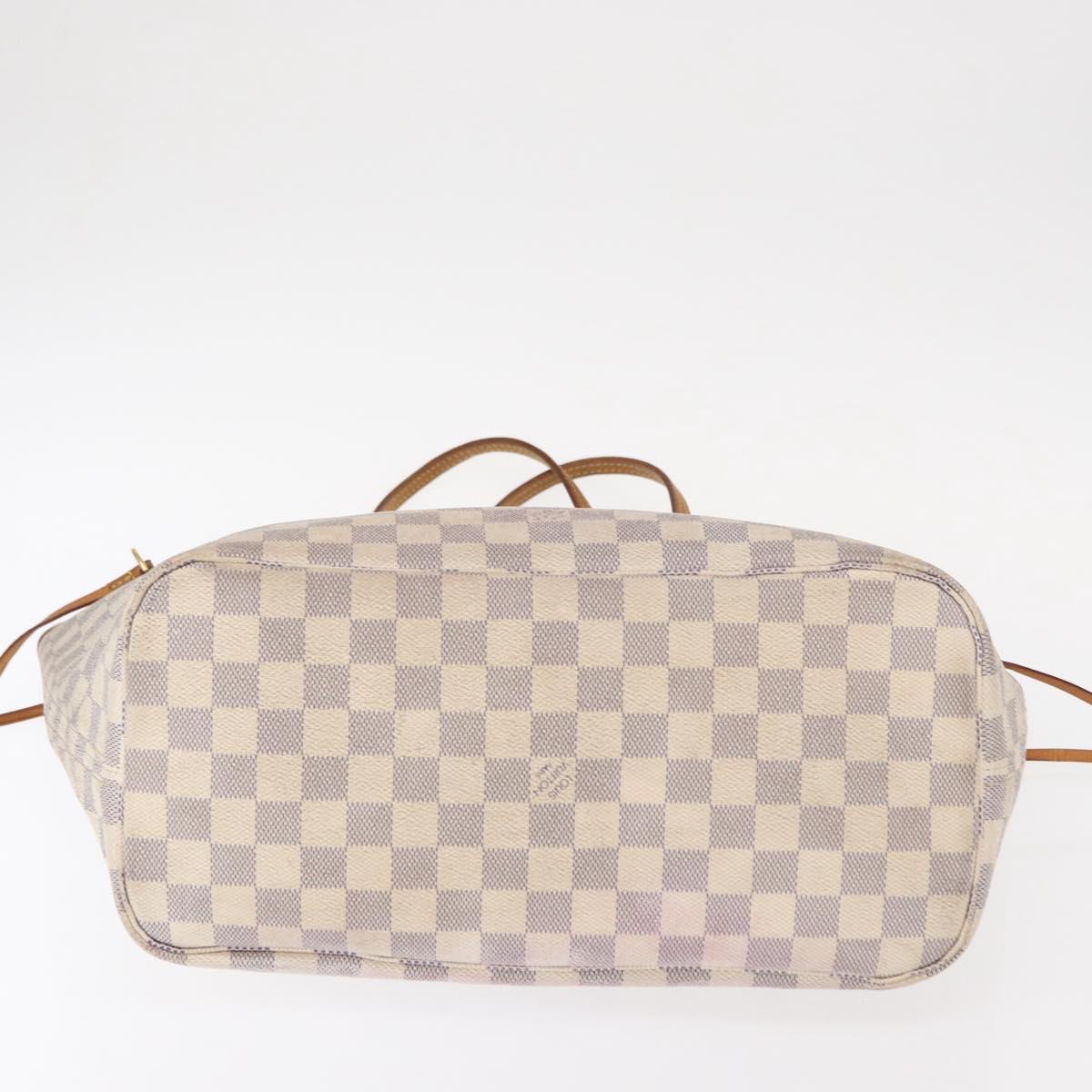 LOUIS VUITTON Damier Azur Neverfull MM Tote Bag N41605 LV Auth 153808