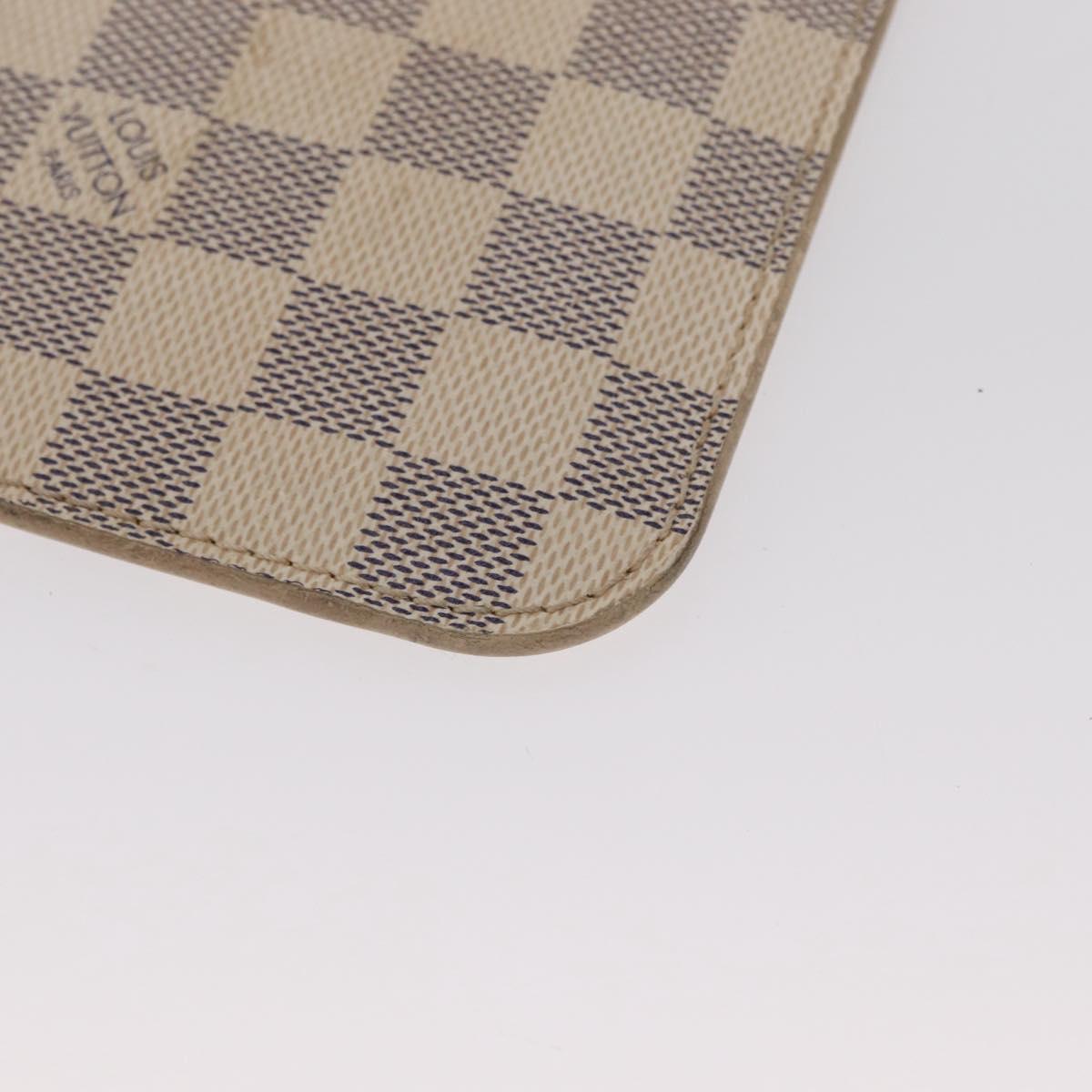 LOUIS VUITTON Damier Azur Neverfull MM Pouch LV Auth 153809