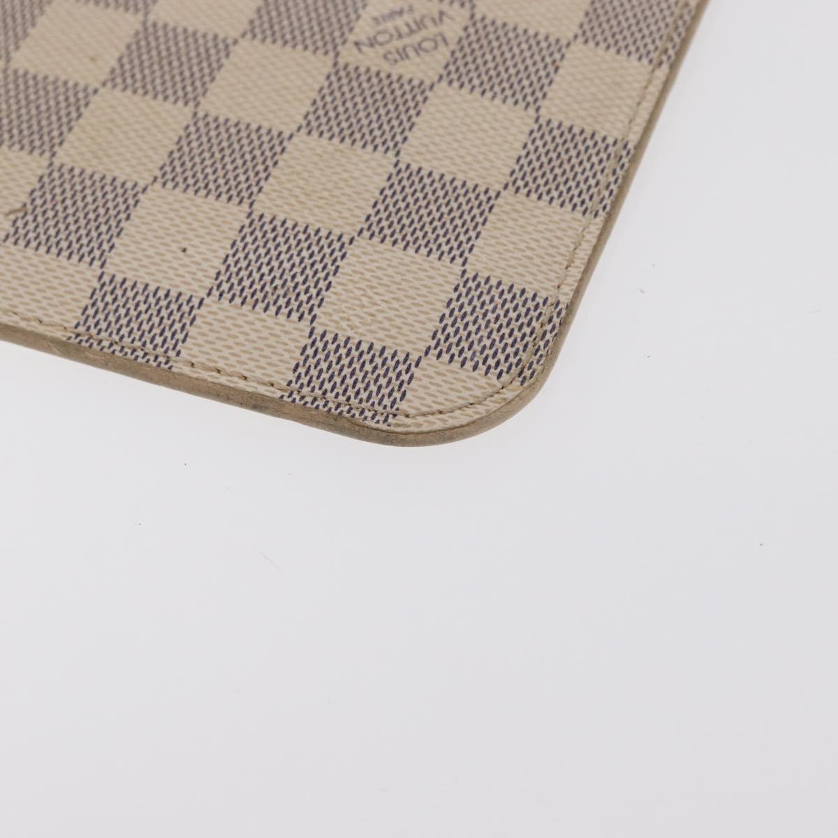 LOUIS VUITTON Damier Azur Neverfull MM Pouch LV Auth 153809