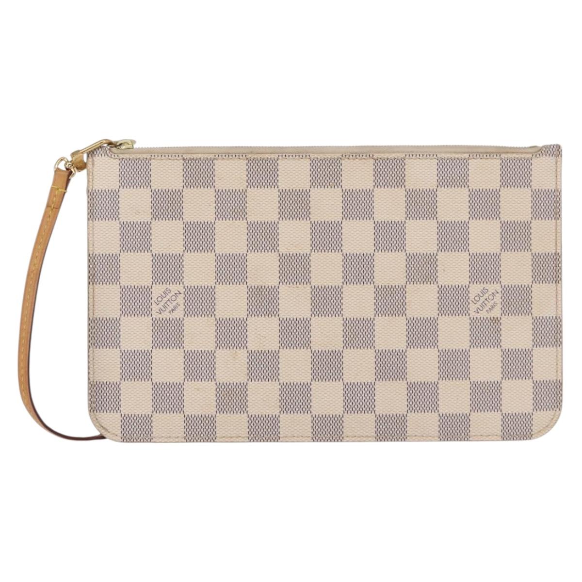LOUIS VUITTON Damier Azur Neverfull MM Pouch LV Auth 153809