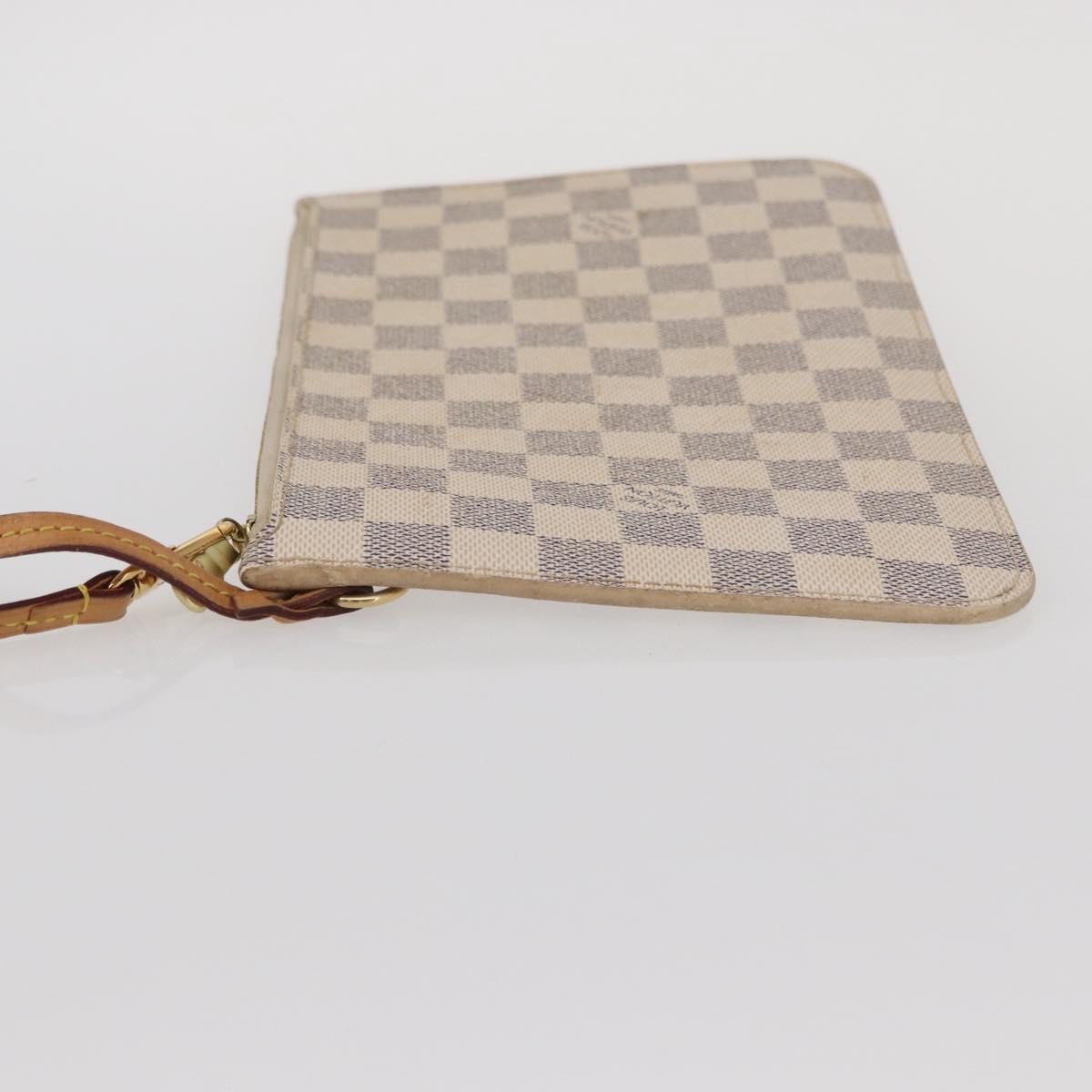 LOUIS VUITTON Damier Azur Neverfull MM Pouch LV Auth 153809
