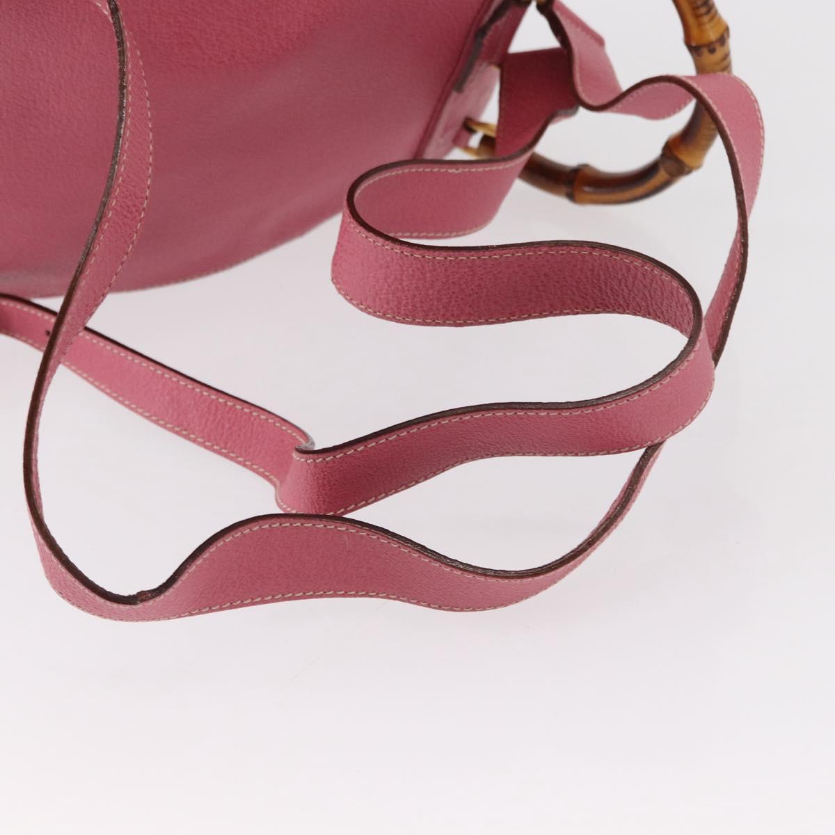 GUCCI Bamboo Backpack Suede Pink Gold 003 2058 0016 Auth 153813